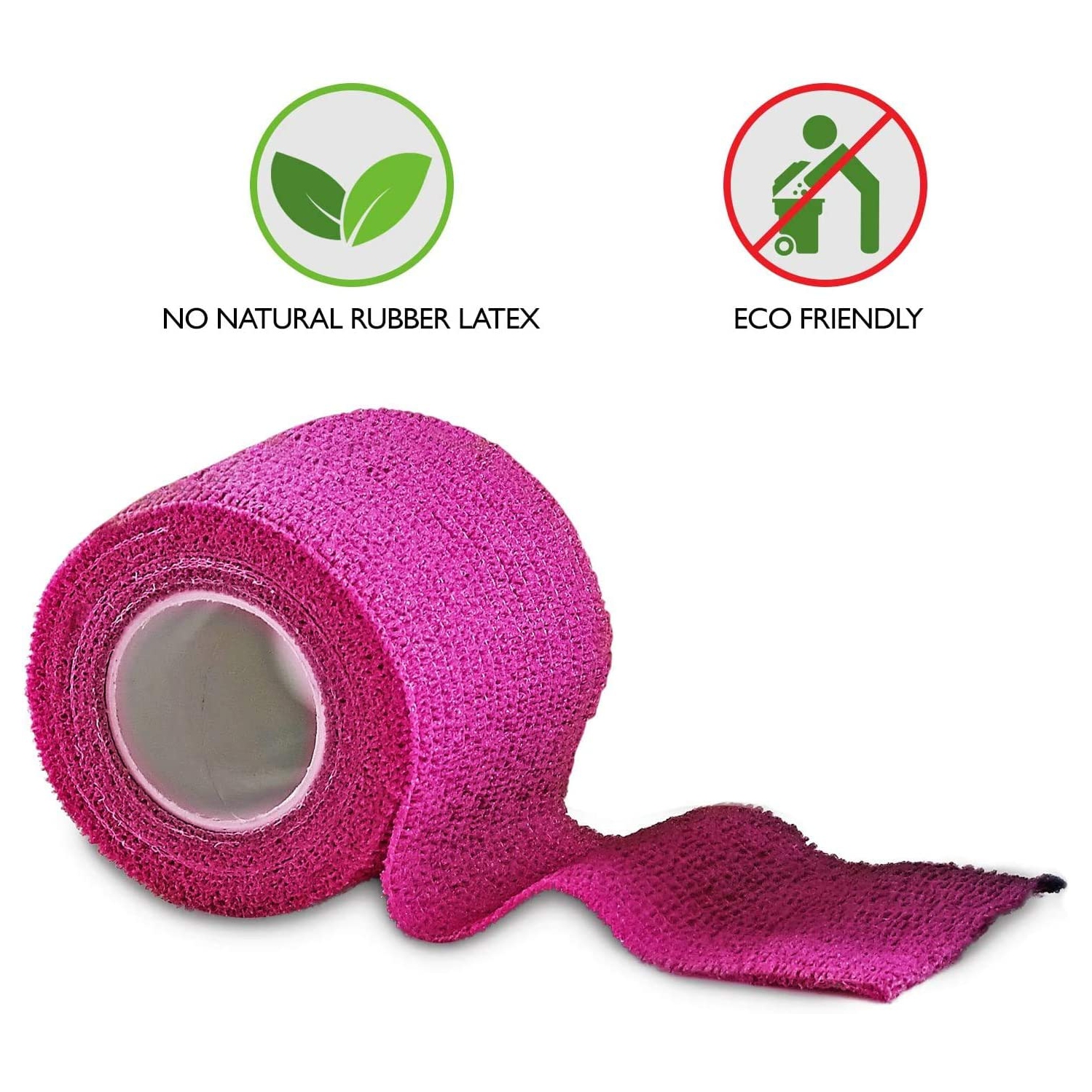 MEDca Self Adherent Cohesive Wrap Bandages 2 Inches X 5 Yards 12 Count with Strong Elastic and Colorful First Aid Tape for Sprain Swelling and Sorenes