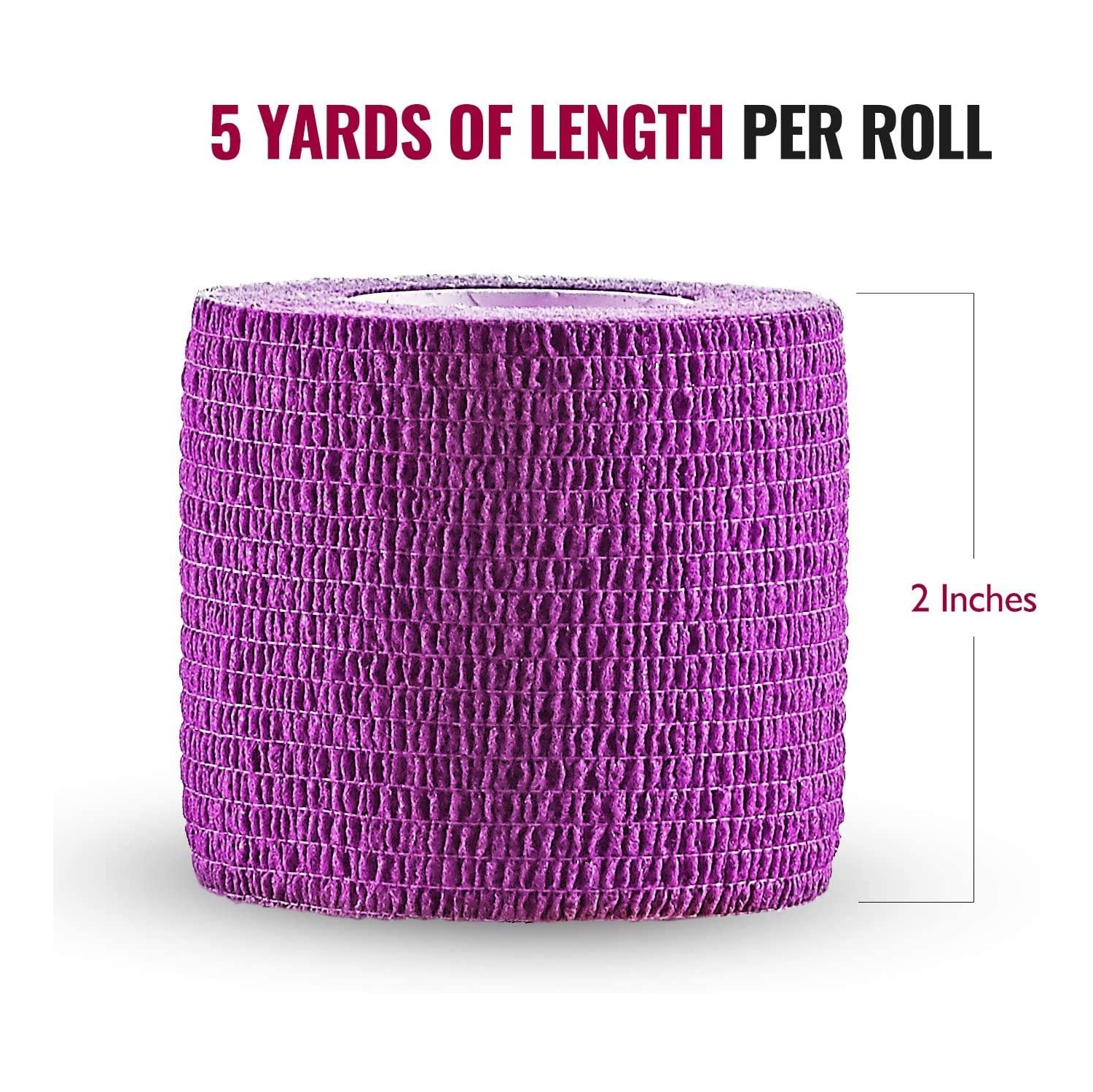 MEDca Self Adherent Cohesive Wrap Bandages 2 Inches X 5 Yards 12 Count with Strong Elastic and Colorful First Aid Tape for Sprain Swelling and Sorenes