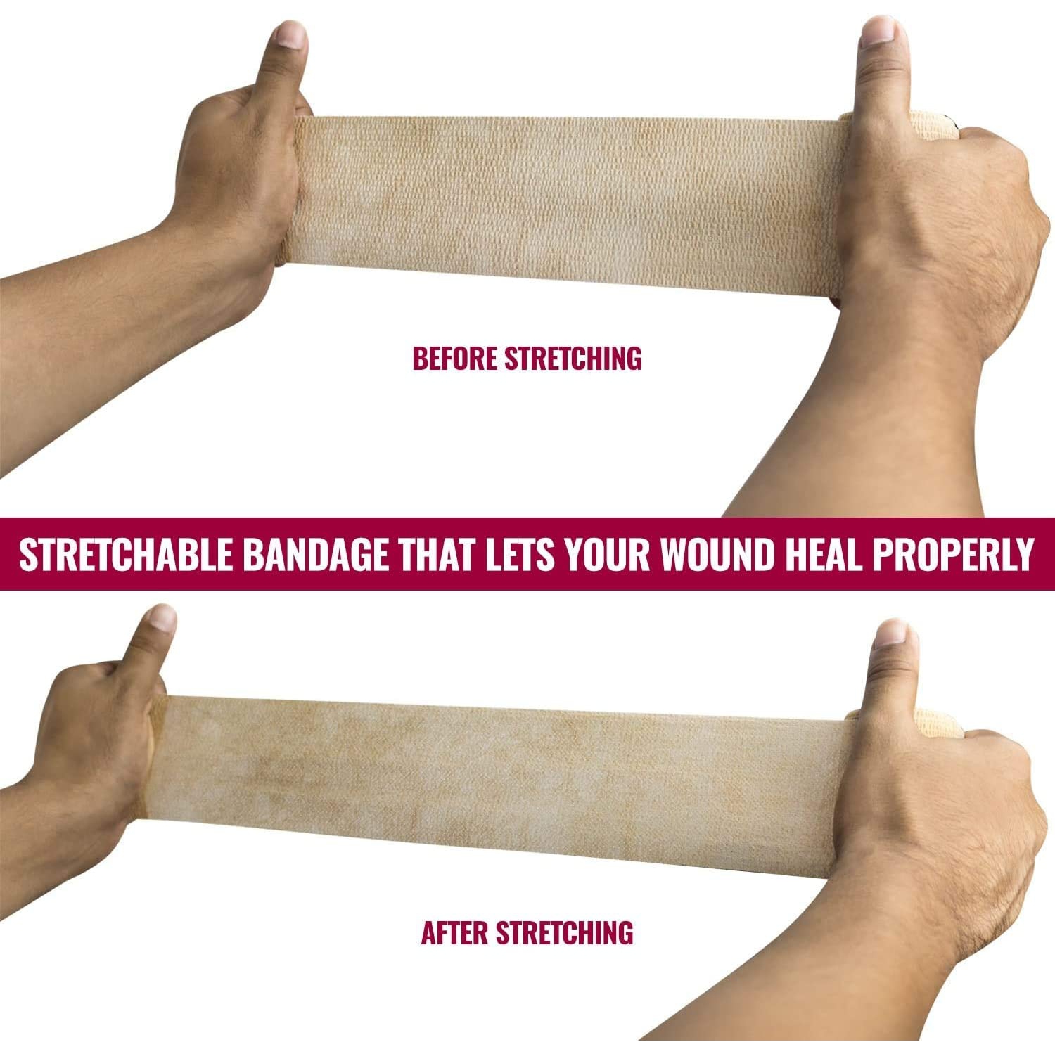 Self Adherent Wrap - Bulk Pack of 12, Athletic Tape Rolls and Sports Wraps, Self Cohesive Non-Woven Adhesive Bandage for Ankle Sprains & Swelling