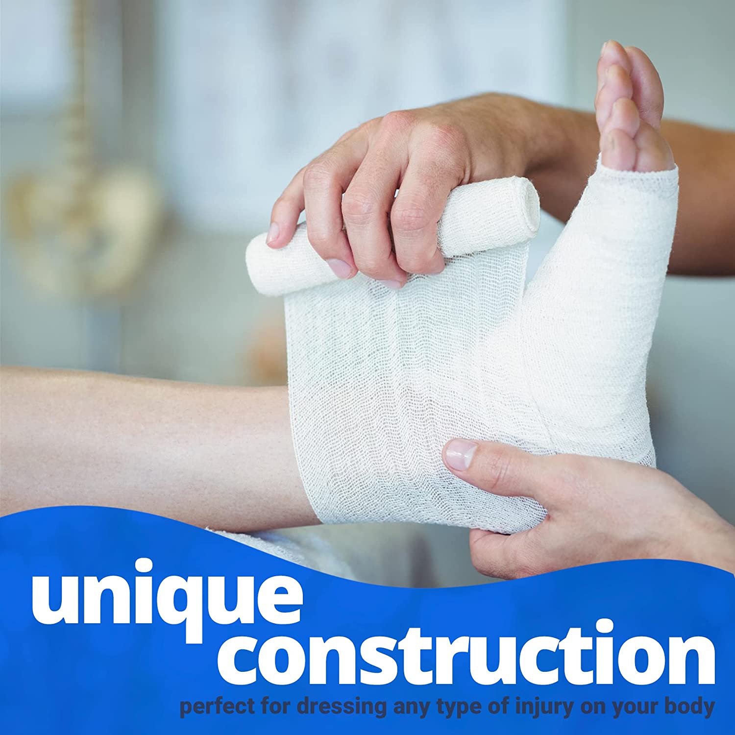 Gauze Bandage Rolls - 4 Yards Per Roll of Medical Grade Gauze Bandage and Stretch Bandage Wrapping for Dressing All Types of Wounds and First Aid Kit