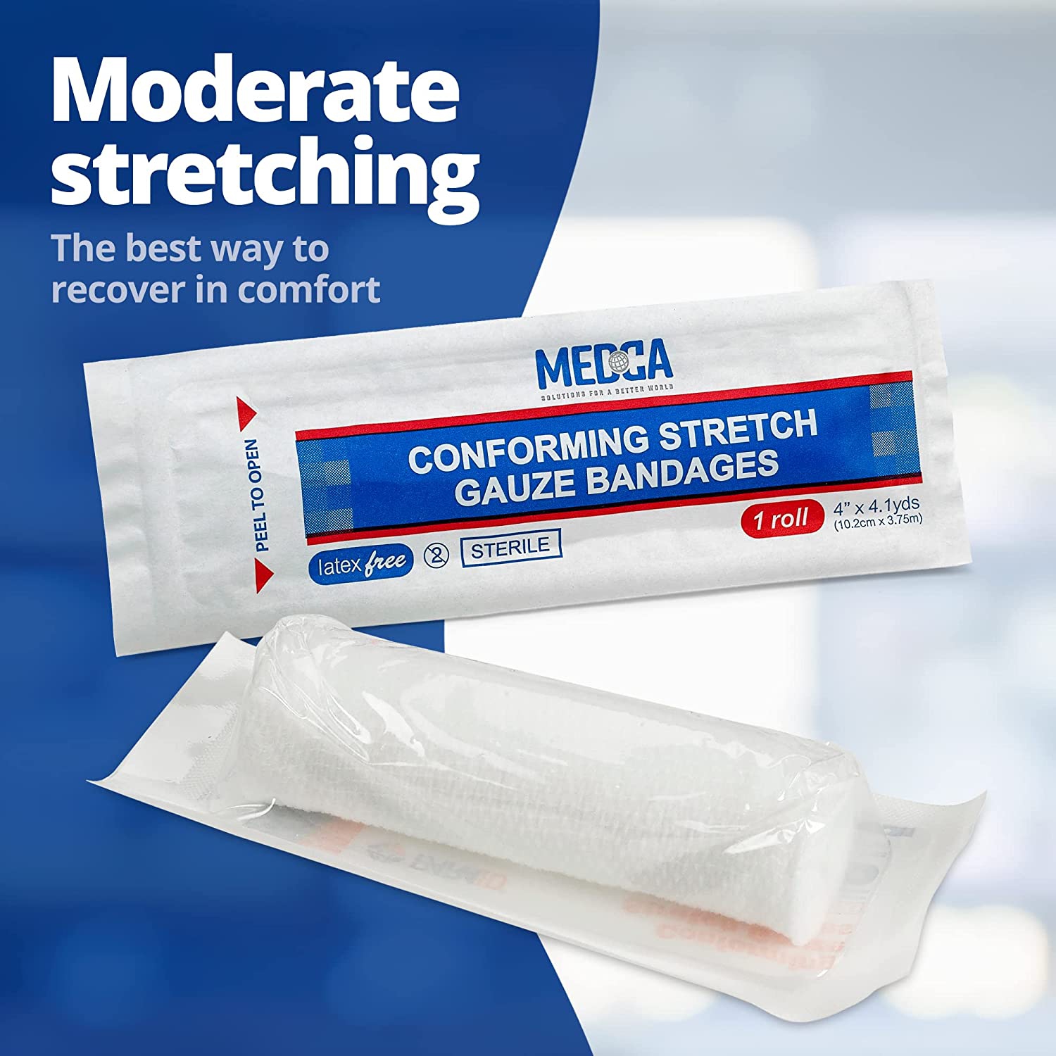 Gauze Bandage Rolls - 4 Yards Per Roll of Medical Grade Gauze Bandage and Stretch Bandage Wrapping for Dressing All Types of Wounds and First Aid Kit