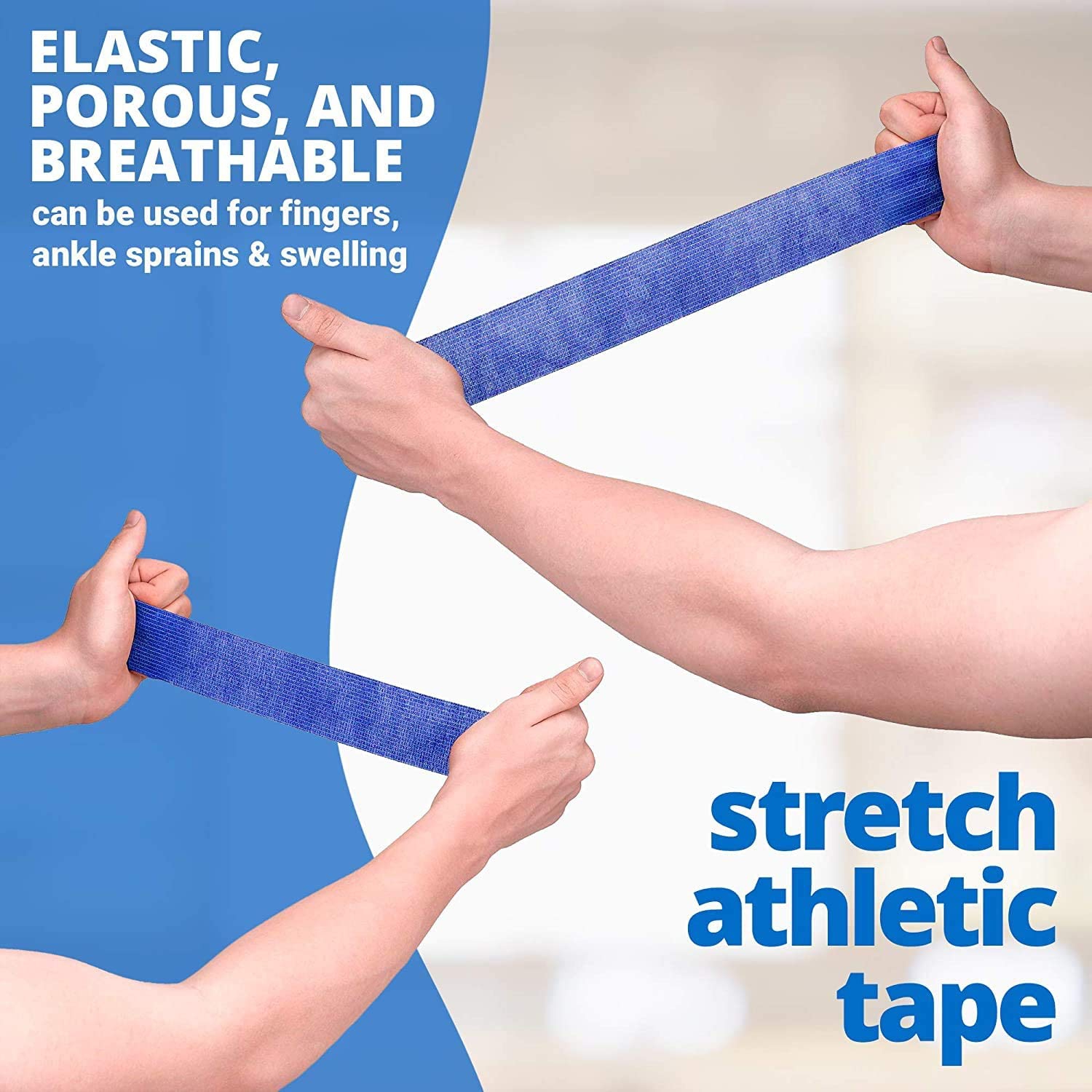 Pansements cohésifs auto-adhésifs – de 1&nbsp;po x 5 verges avec ruban de premiers soins fort élastique et coloré pour les entorses et les douleurs