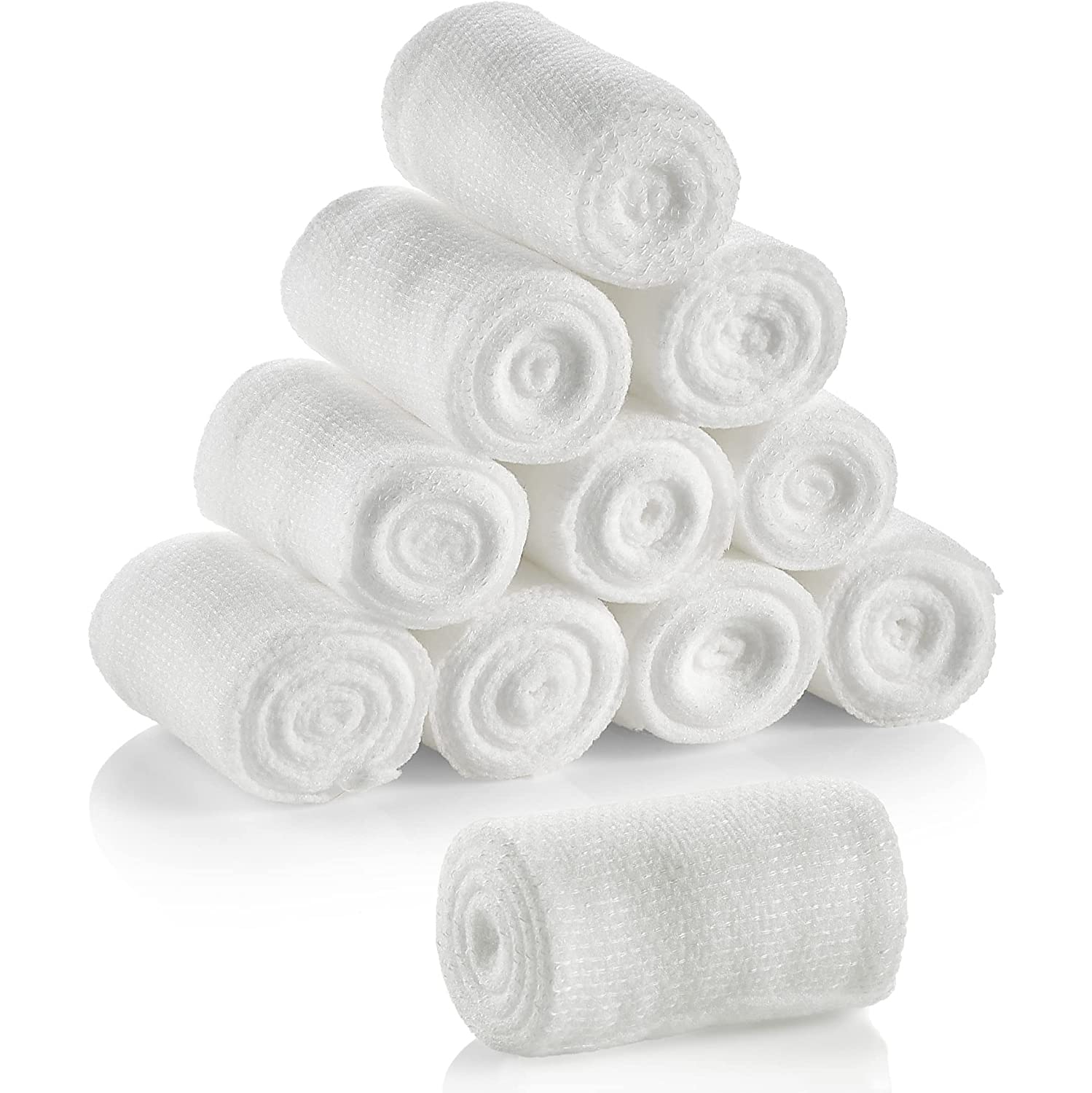 Gauze Bandage Rolls - 4 Yards Per Roll of Medical Grade Gauze Bandage and Stretch Bandage Wrapping for Dressing All Types of Wounds and First Aid Kit
