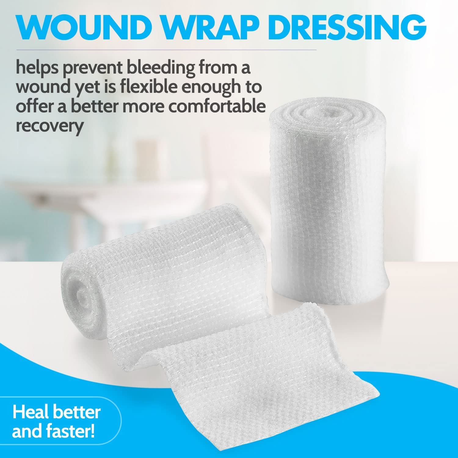 Gauze Bandage Rolls - 4 Yards Per Roll of Medical Grade Gauze Bandage and Stretch Bandage Wrapping for Dressing All Types of Wounds and First Aid Kit
