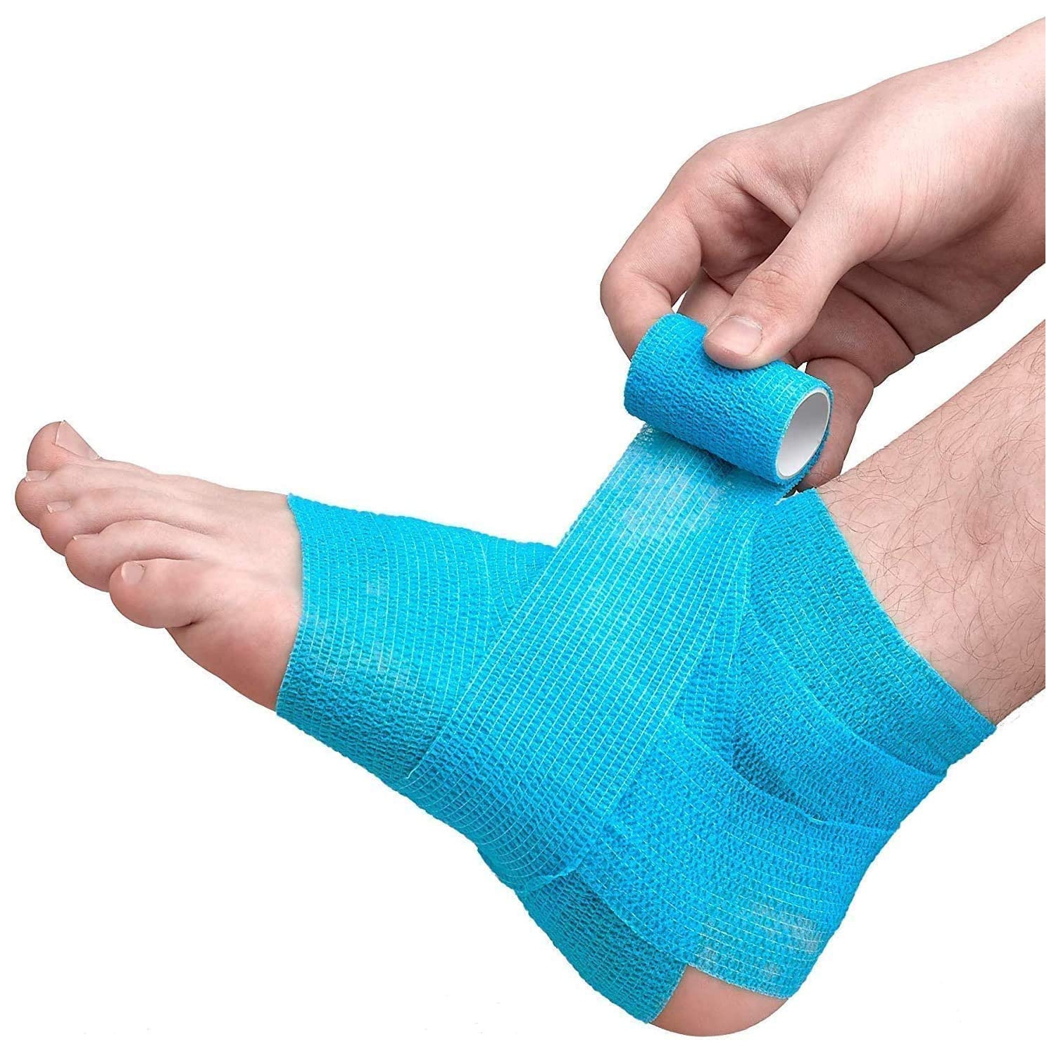 12 Pack, Self Adherent Cohesive Tape - 2” x 5 Yards, Self Adhesive Bandage Rolls and Vet Wrap, Sports Athletic Wraps for Elbow Ankle, Wrist, Knee