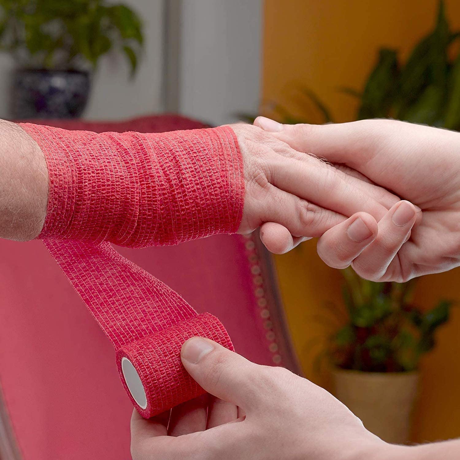 12 Pack, Self Adherent Cohesive Tape - 2” x 5 Yards, Self Adhesive Bandage Rolls and Vet Wrap, Sports Athletic Wraps for Elbow Ankle, Wrist, Knee