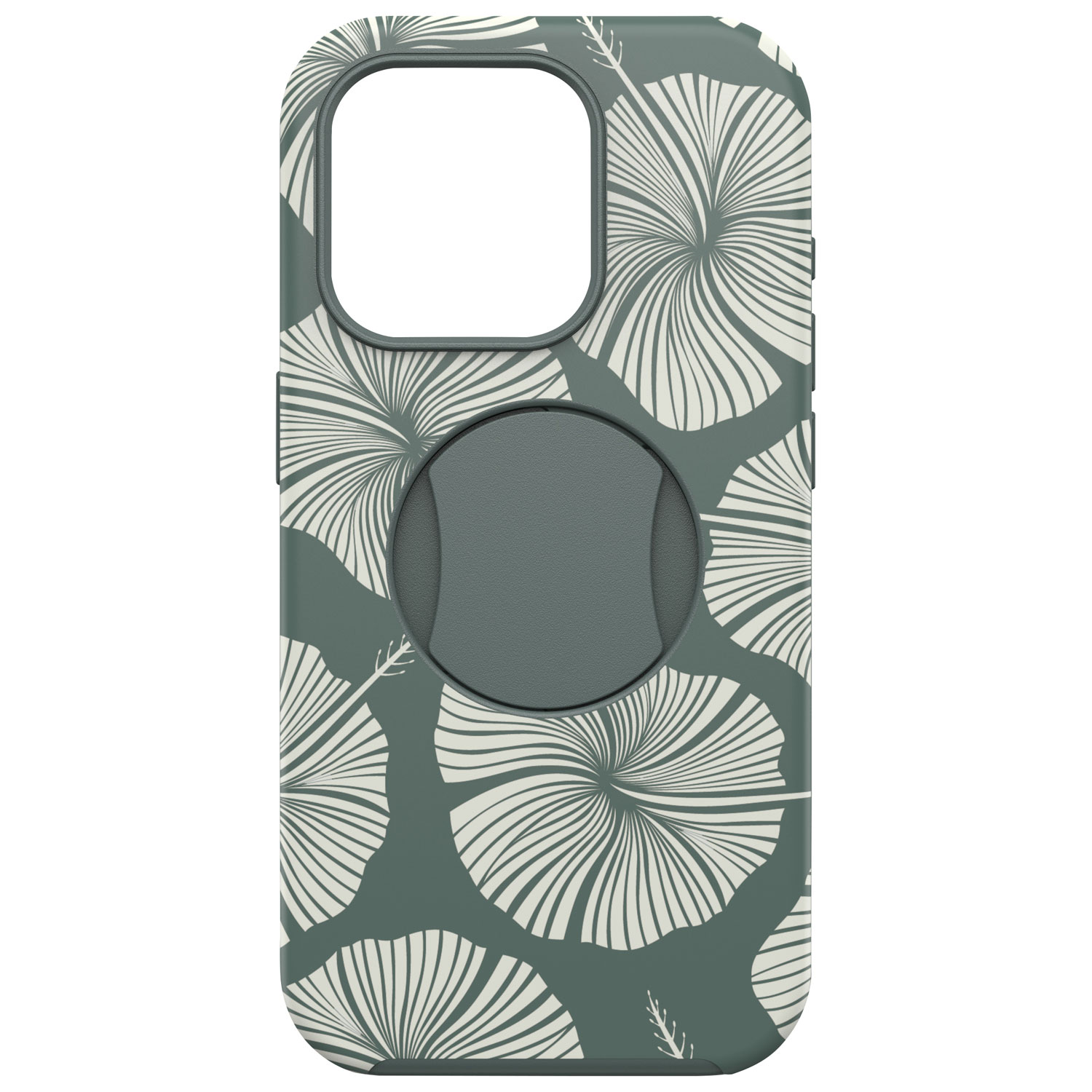 OtterBox OtterGrip Symmetry Fitted Hard Shell Case with MagSafe for iPhone 15 Pro - Green Leaf