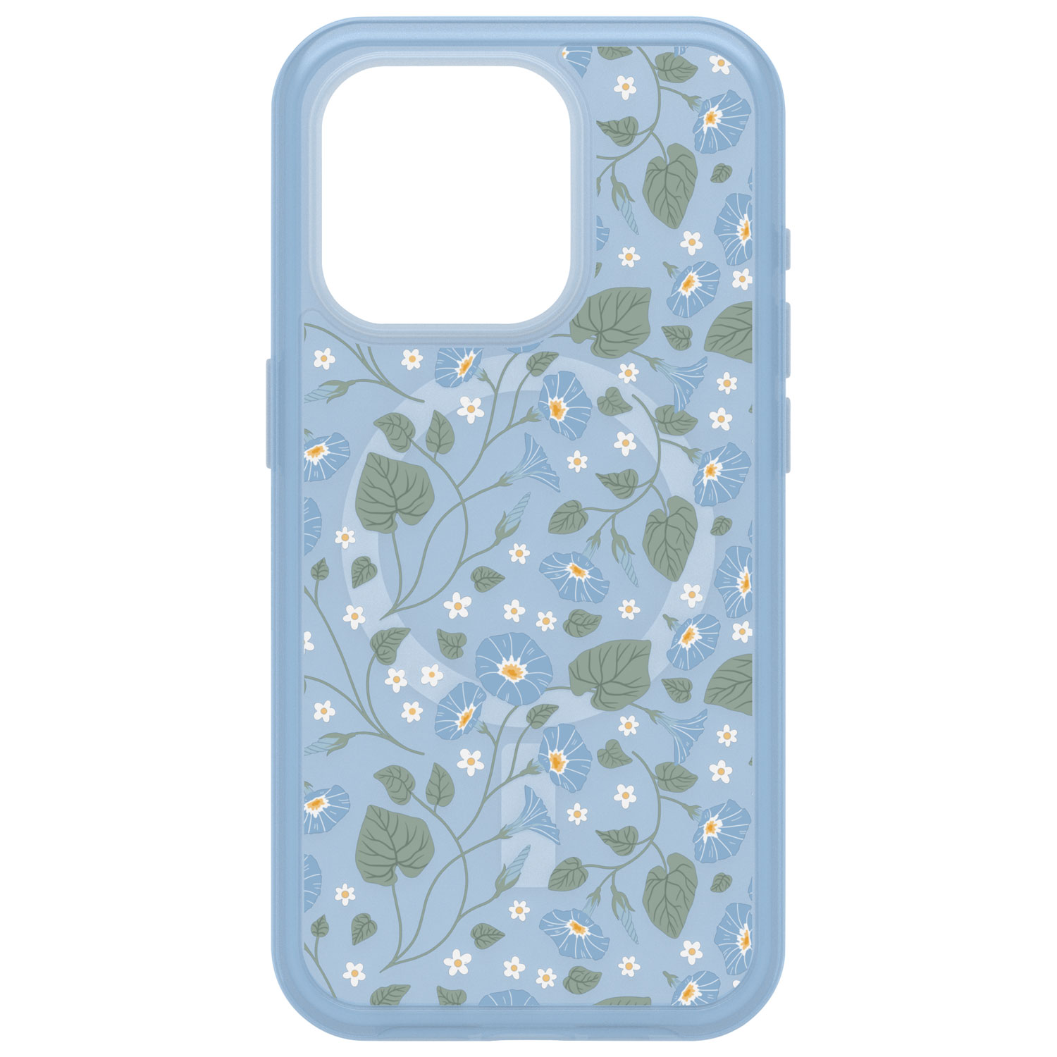 Étui rigide ajusté Symmetry d'OtterBox pour iPhone 15 Pro - Bleu/Floral
