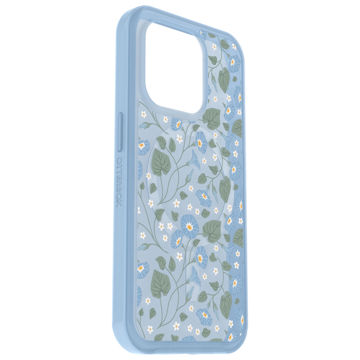Étui rigide ajusté Symmetry d'OtterBox pour iPhone 15 Pro - Bleu/Floral