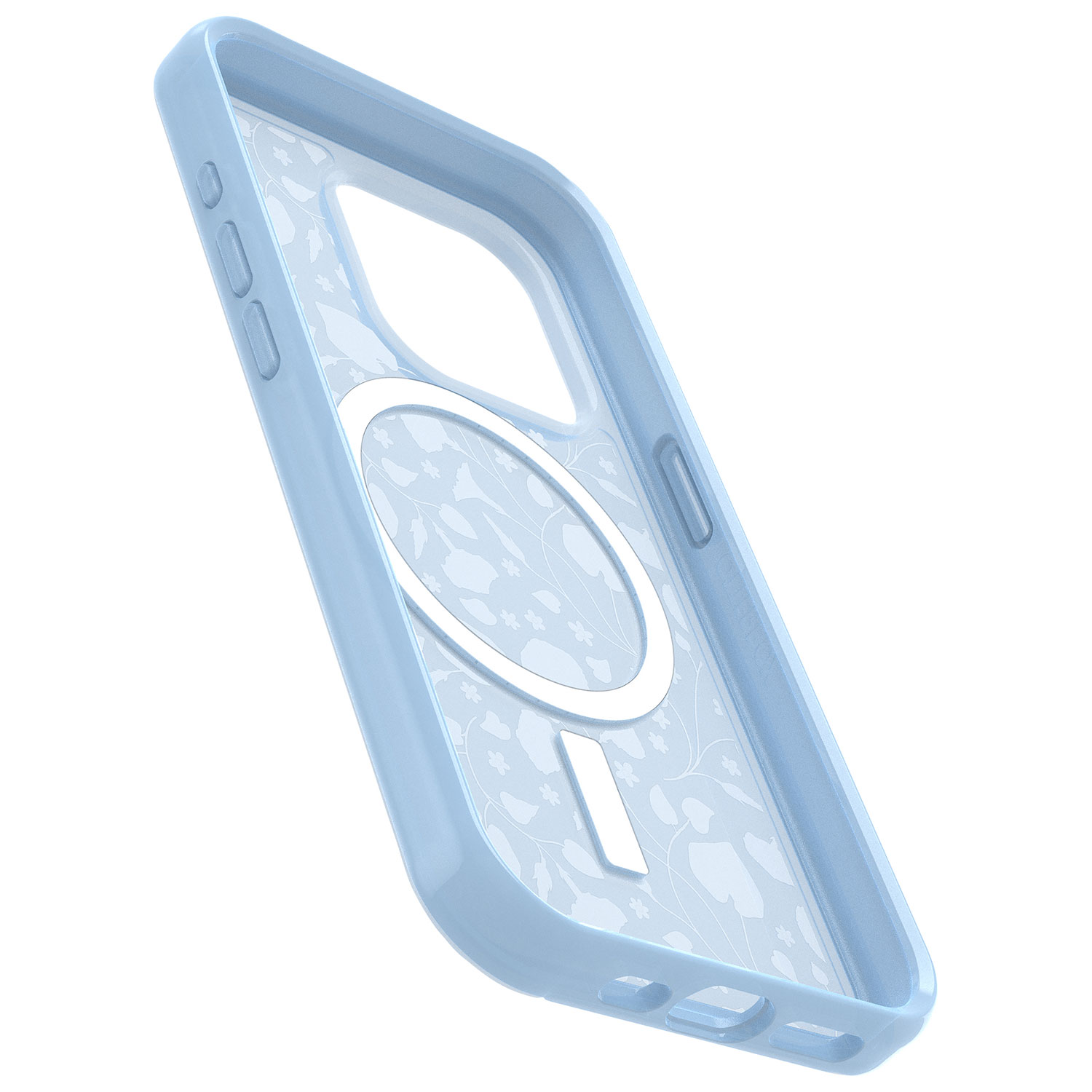 Étui rigide ajusté Symmetry d'OtterBox pour iPhone 15 Pro - Bleu/Floral