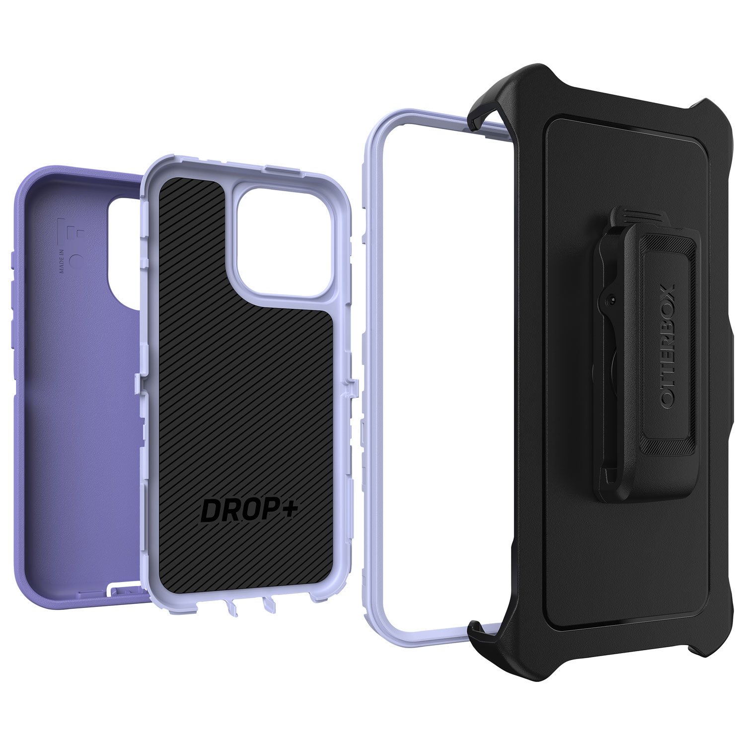 Étui rigide ajusté Defender d'OtterBox pour iPhone 15 Pro Max - Violet