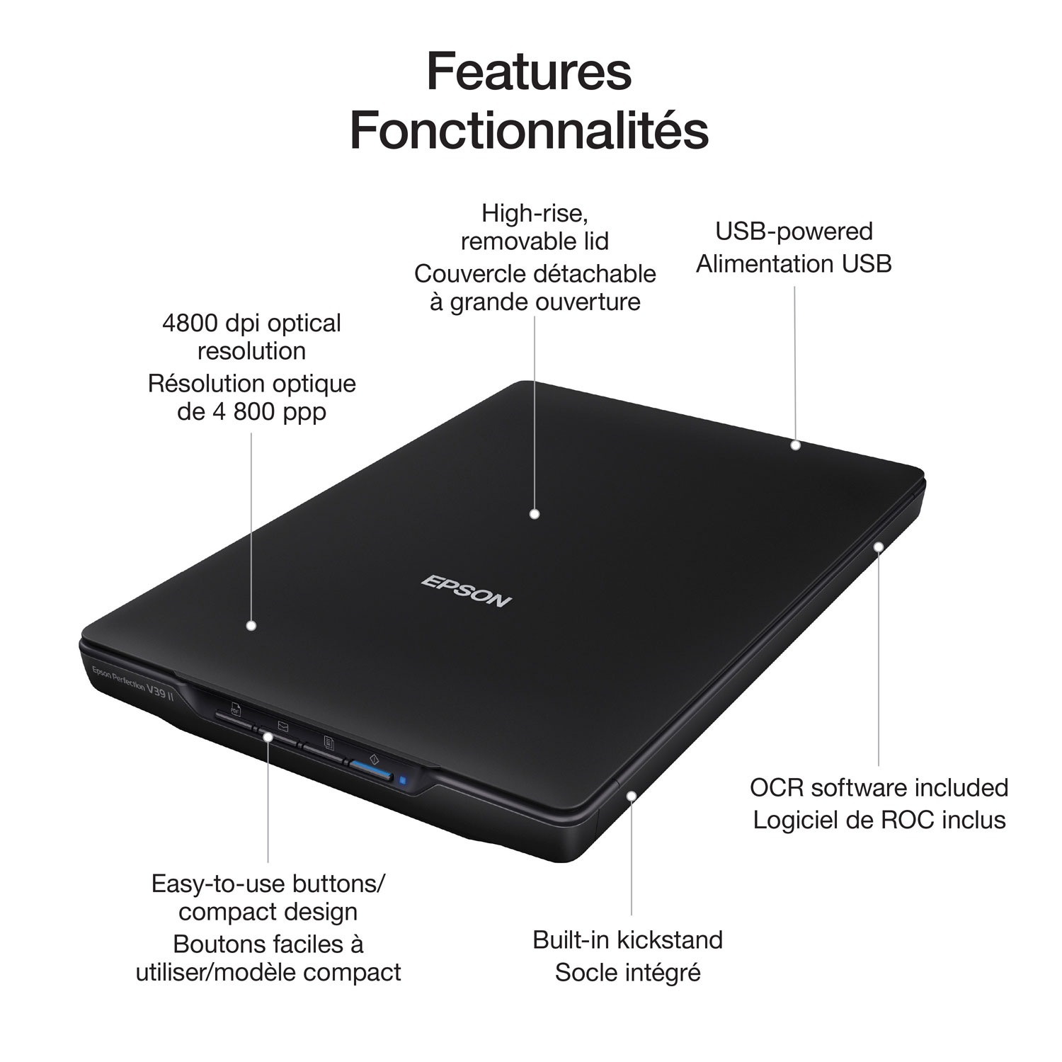 Numériseur de photos et de documents Perfection V39 II d'Epson