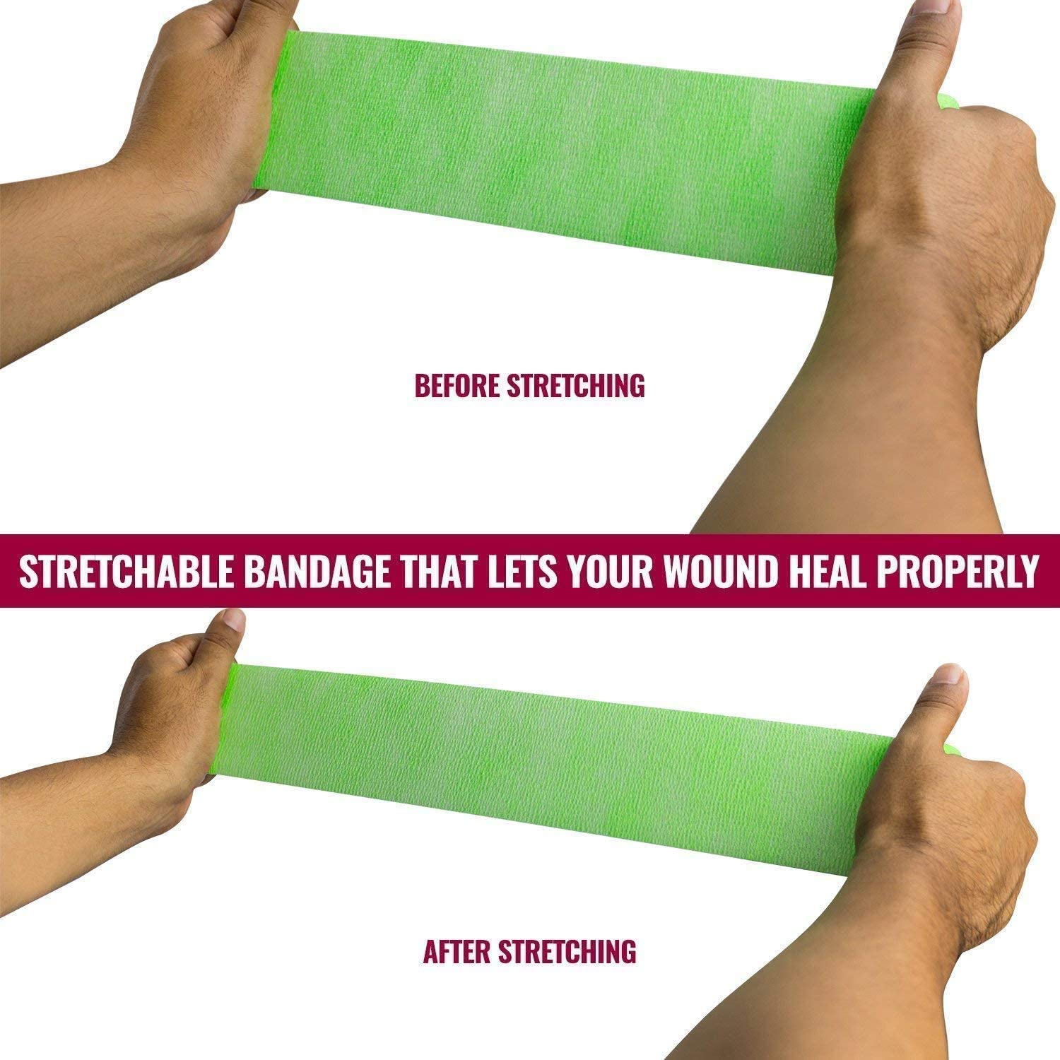 Emballage autoadhésif – Ensemble en vrac de 6, rouleaux de ruban de sport et bandes de sport, bandage adhésif non tissé autoadhésif pour entorses à