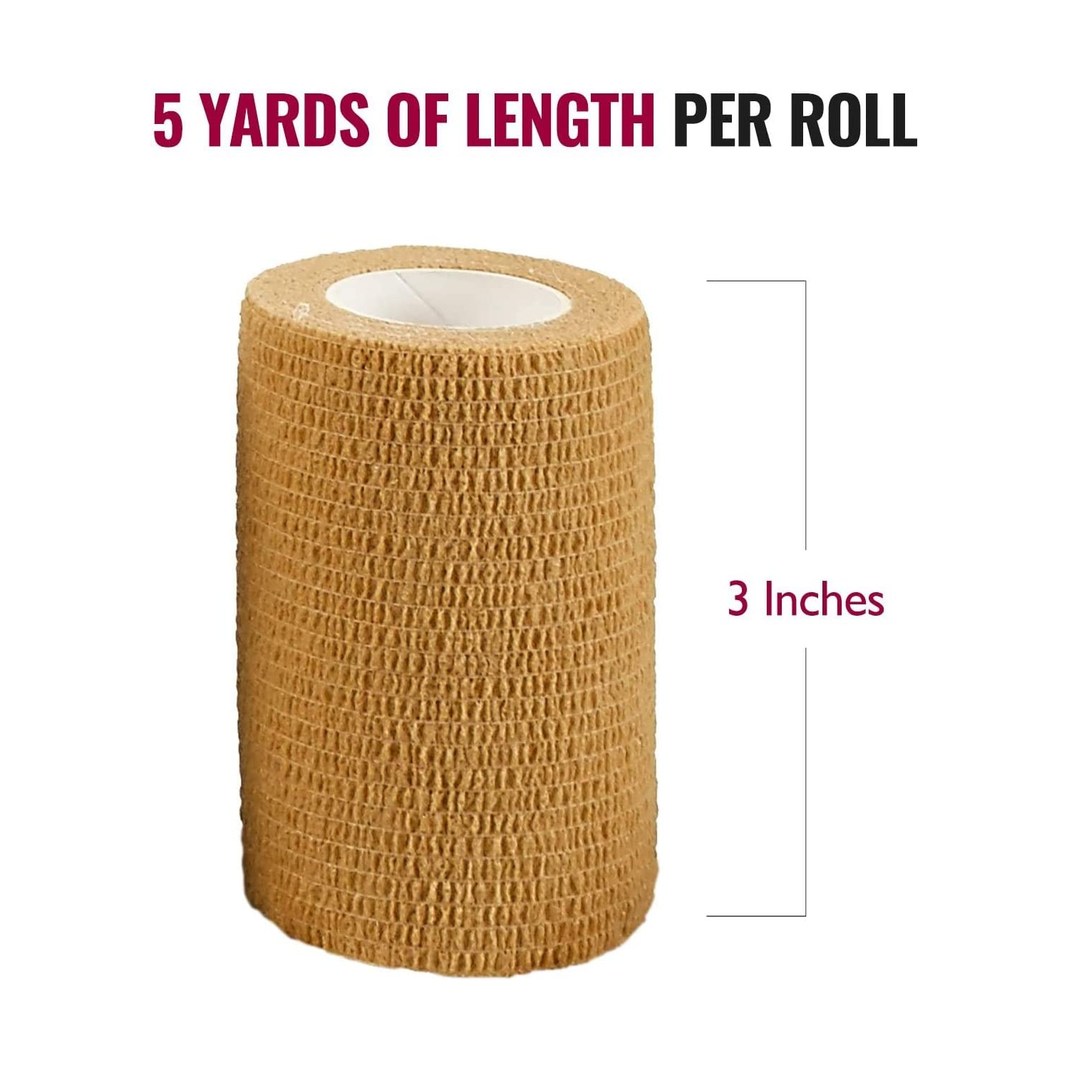 Emballage autoadhésif – Ensemble en vrac de 6, rouleaux de ruban de sport et bandes de sport, bandage adhésif non tissé autoadhésif pour entorses à