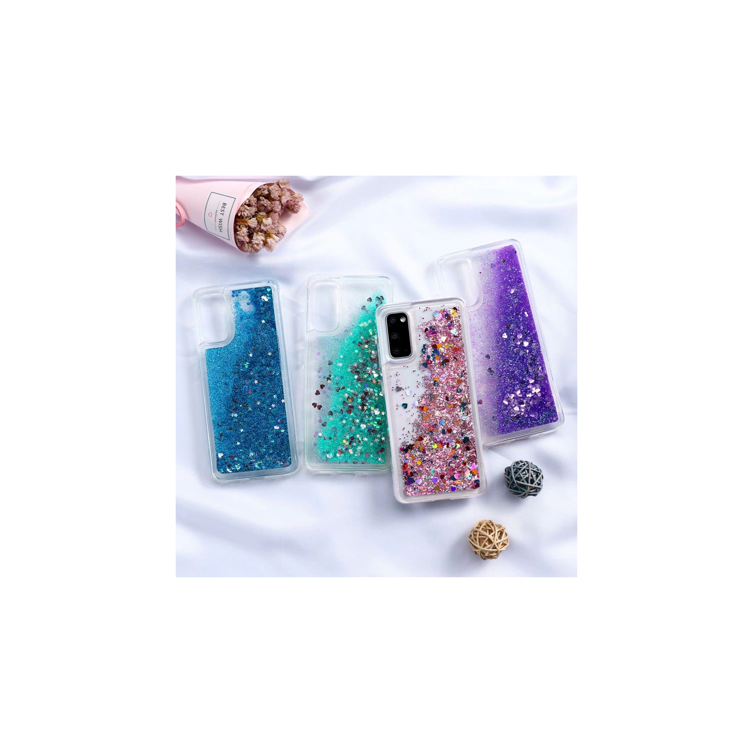 Samsung Galaxy A12 Case Dry Flower Liquide Giliter Soft Slim Shockproof Cover