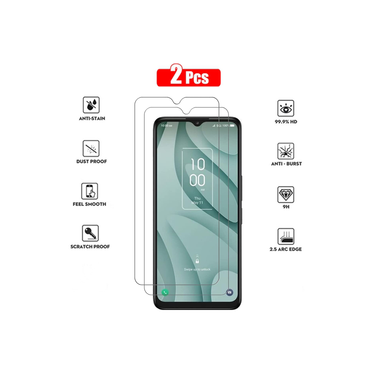 XCRS Tempered Glass, with Accurate Touch, Screen Protector for TCL 40 XE 2023 [2-Pack]