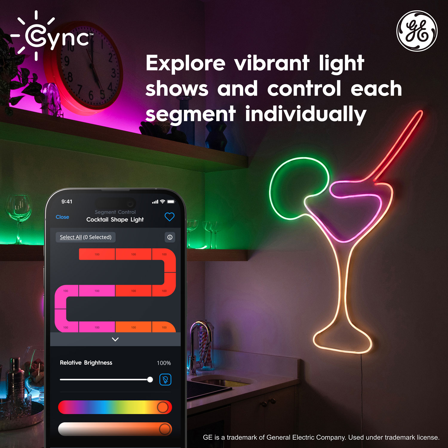 GE Cync 3m Dynamic Effects Neon Shape Smart Light Strip