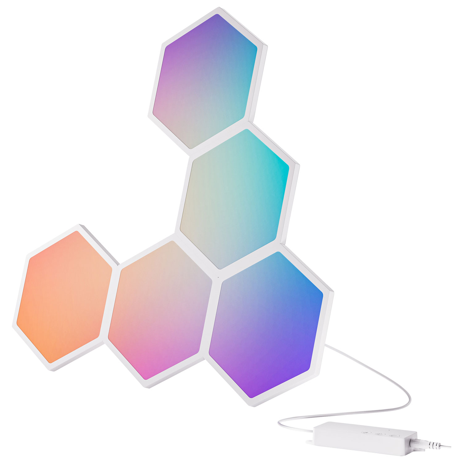 Panneaux lumineux hexagonaux à effets dynamiques Cync de GE - Trousse d'extension - 5 panneaux