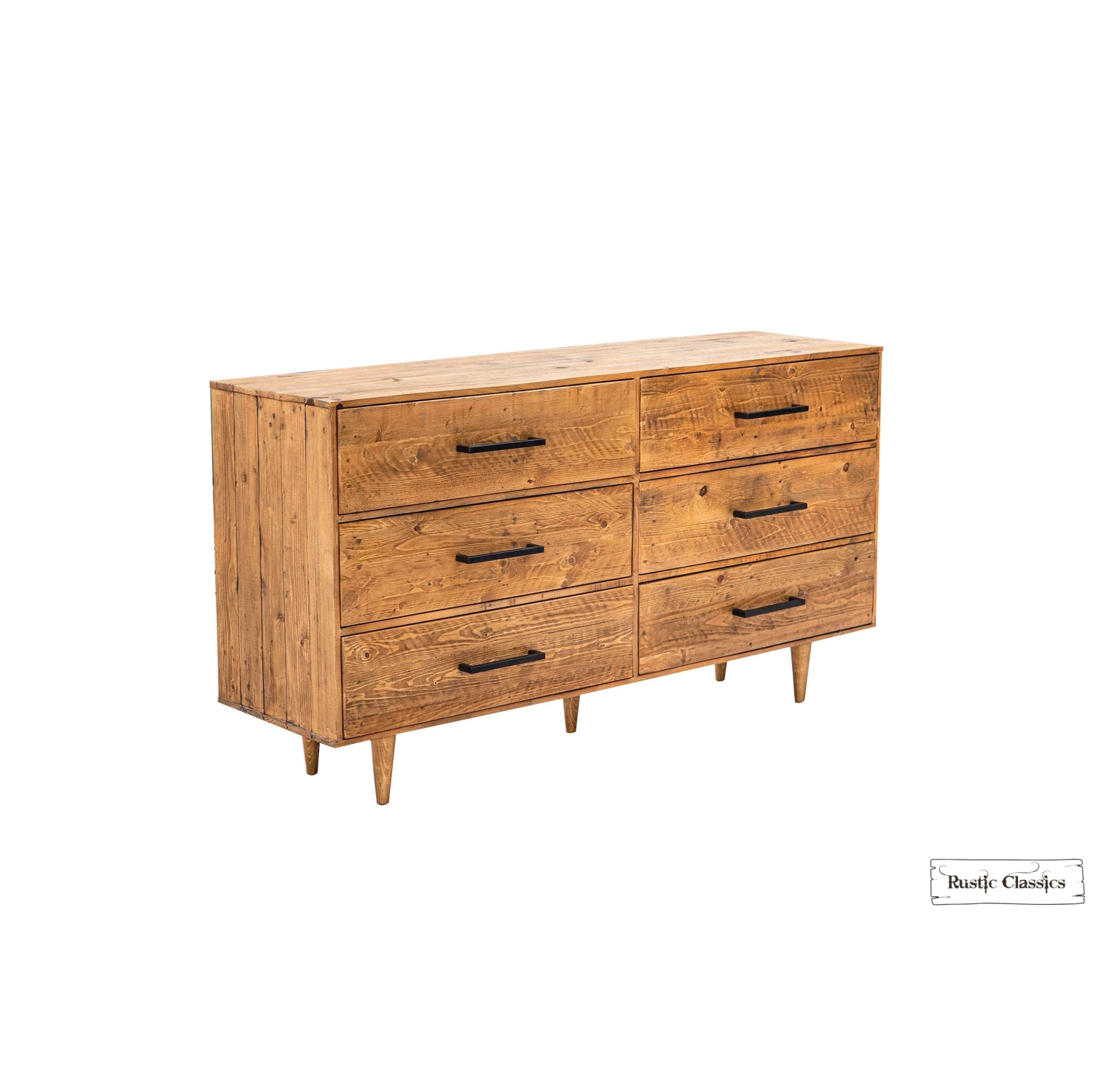 Commode rustique à 6 tiroirs en bois recyclé Cypress de Classic - épice