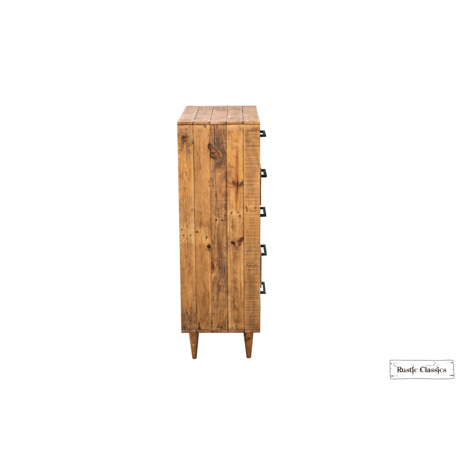 Commode rustique à 5 tiroirs en bois recyclé Cypress de Classic - épice