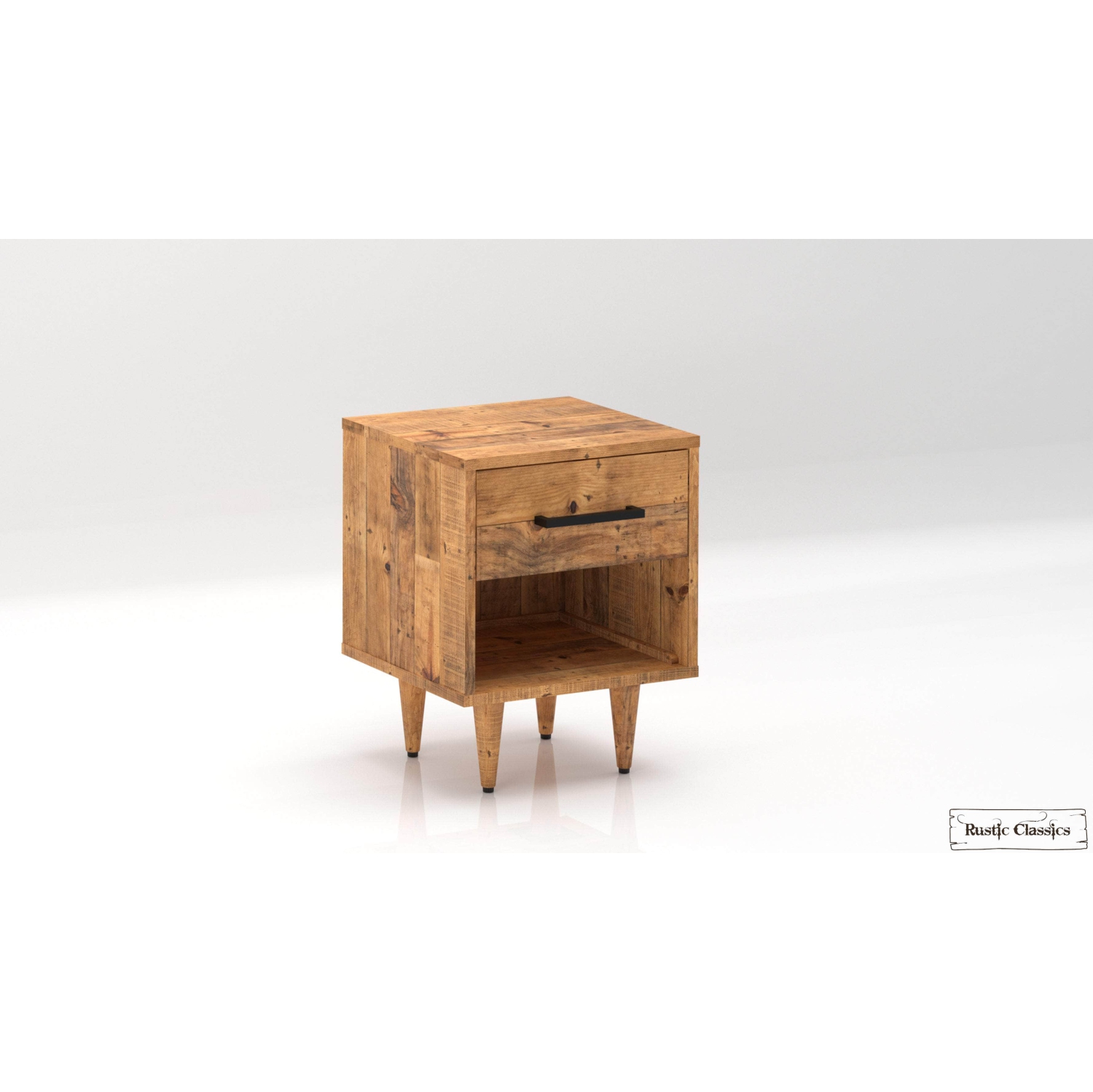 Rustic Classics Cypress Reclaimed Wood 1 Drawer Nightstand in Spice