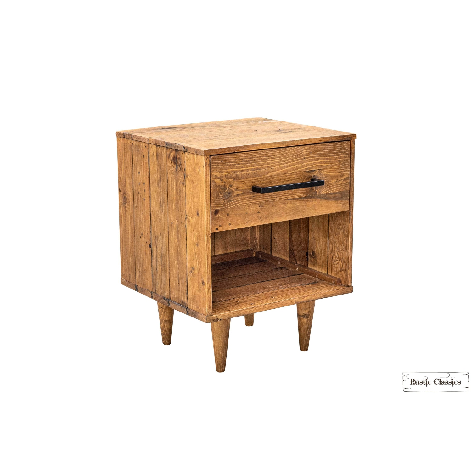 Rustic Classics Cypress Reclaimed Wood 1 Drawer Nightstand in Spice