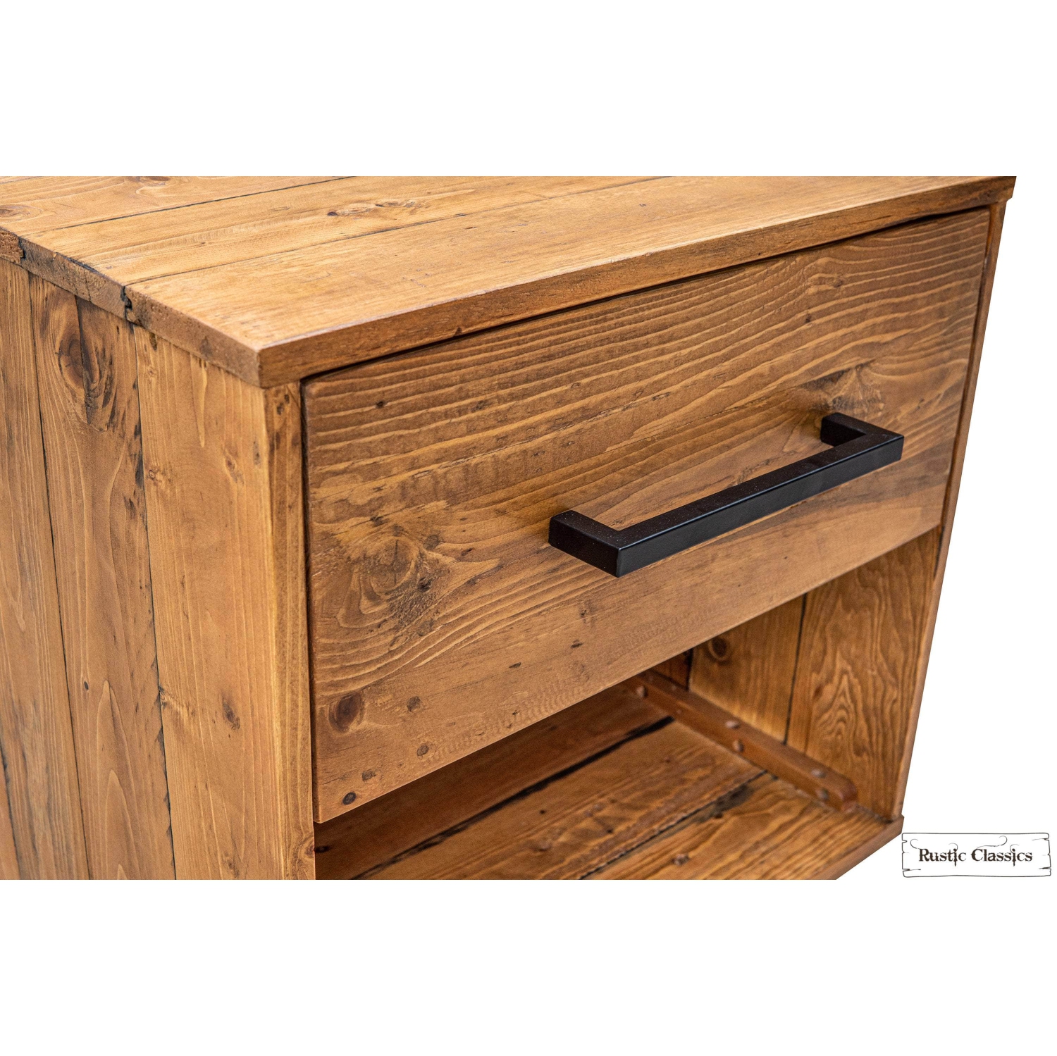 Rustic Classics Cypress Reclaimed Wood 1 Drawer Nightstand in Spice