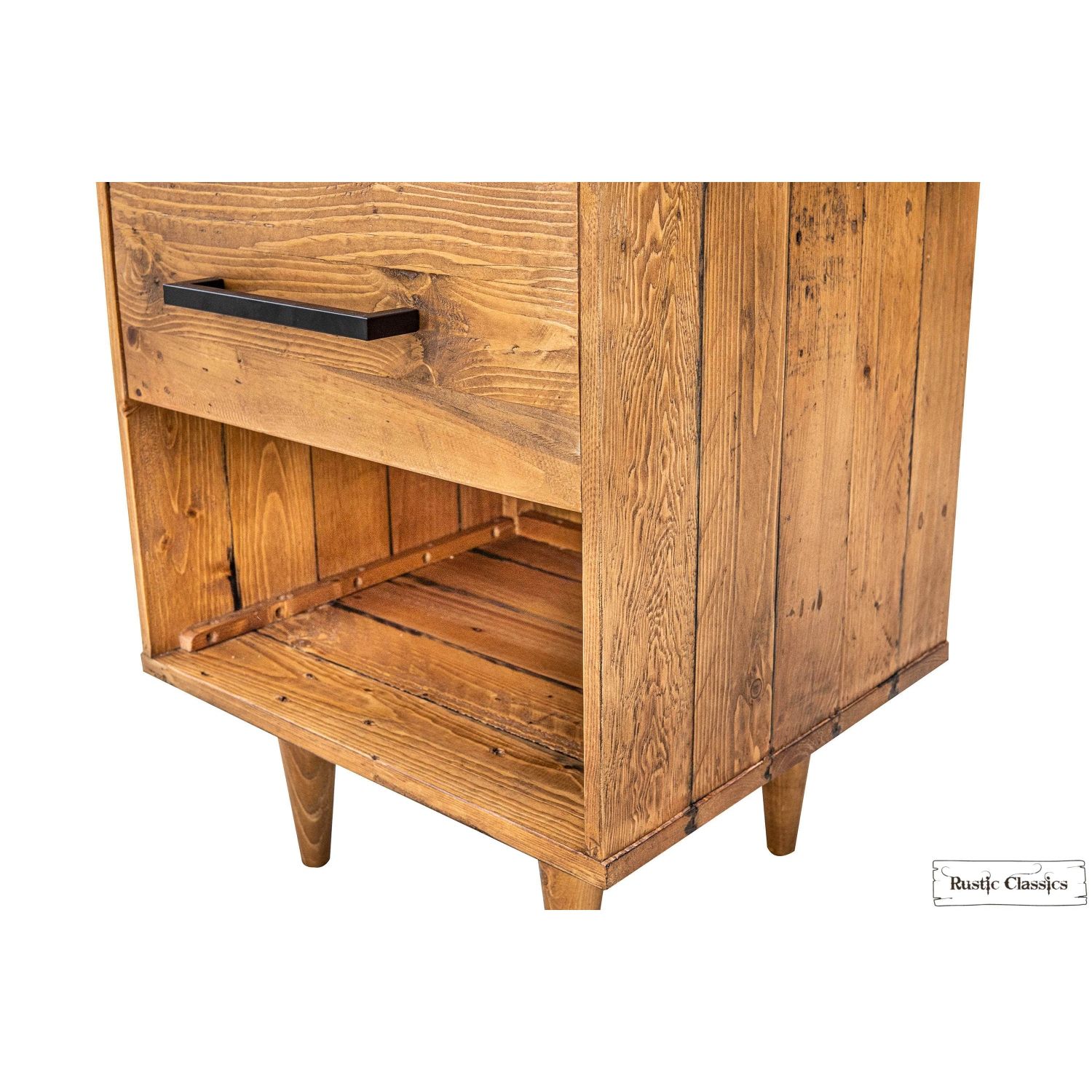 Rustic Classics Cypress Reclaimed Wood 1 Drawer Nightstand in Spice