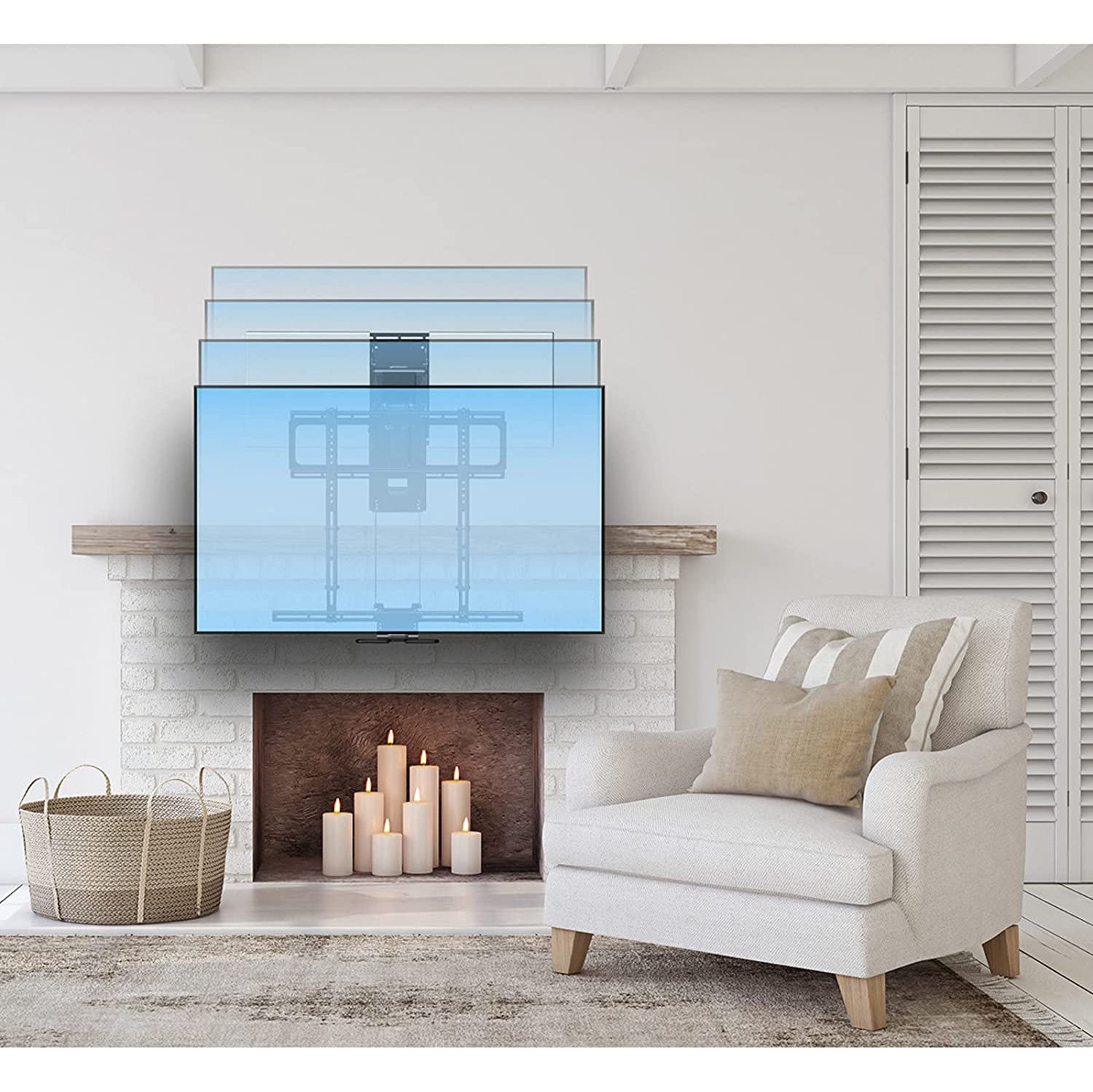 MantelMount MM720 Above Fireplace Pull Down TV Mount