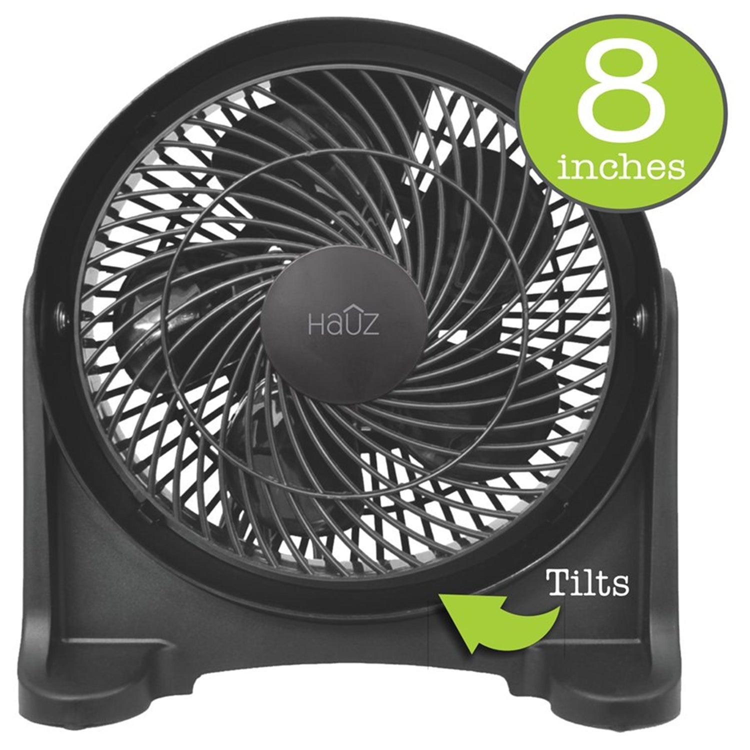 Hauz - ventilateur turbo électrique haute vitesse, diamètre de 8 po, noir