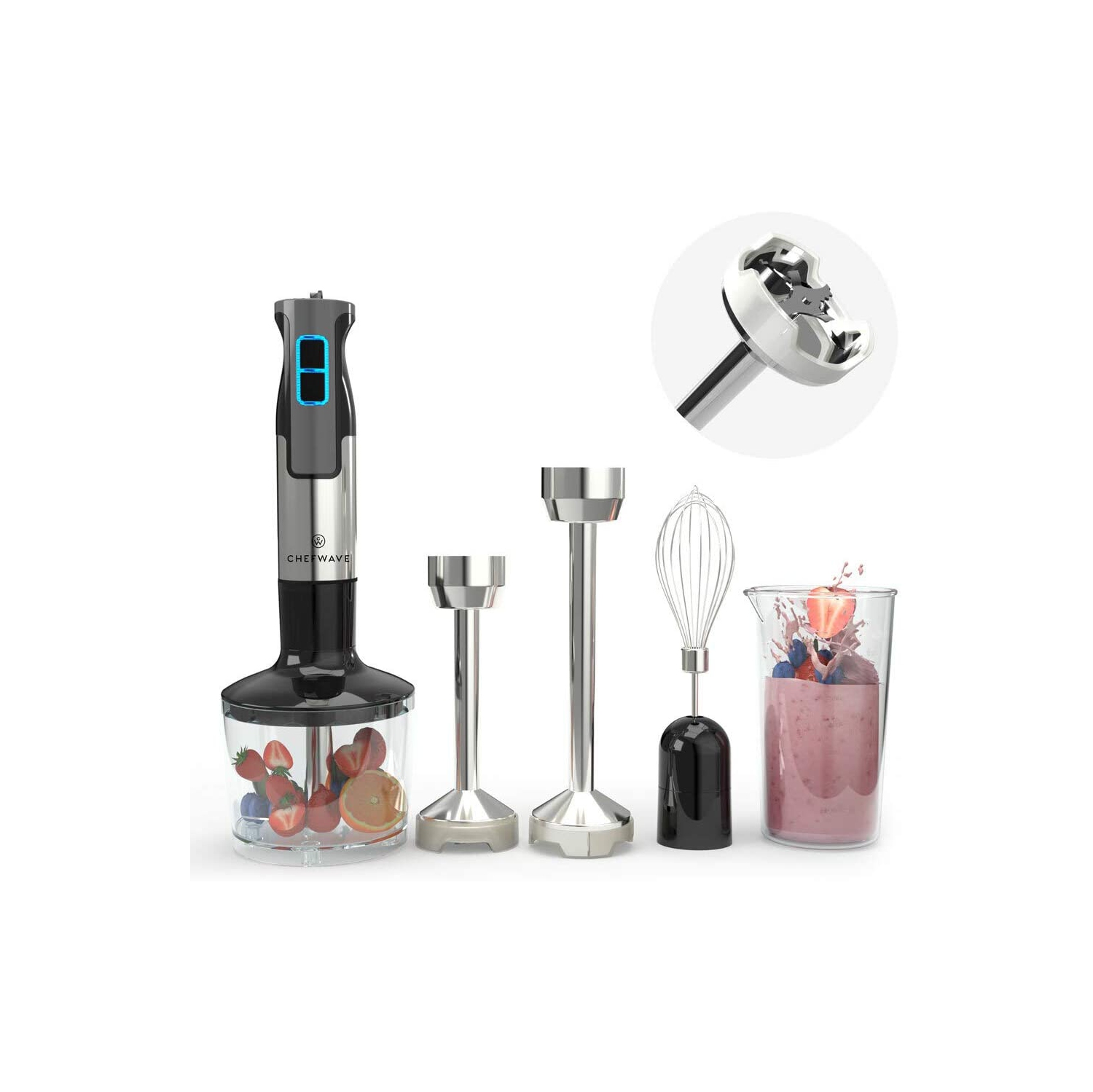 Mélangeur à main à immersion à 9 vitesses de 500 W de ChefWave