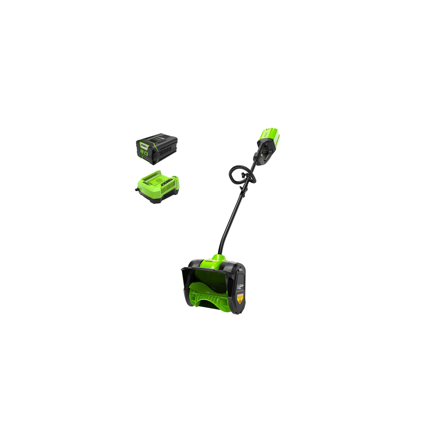 Greenworks 80V 12-Inch Electric Cordless Snow Shovel, 20ft Throwing Distance, Snow Thrower Blower Removal Tool for Patio/Driveway/Winter Storm, 2.0Ah