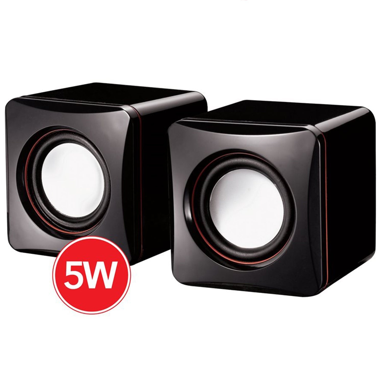 Escape - Mini Stereo USB Speakers with Sound Control, 5 Watts, Black