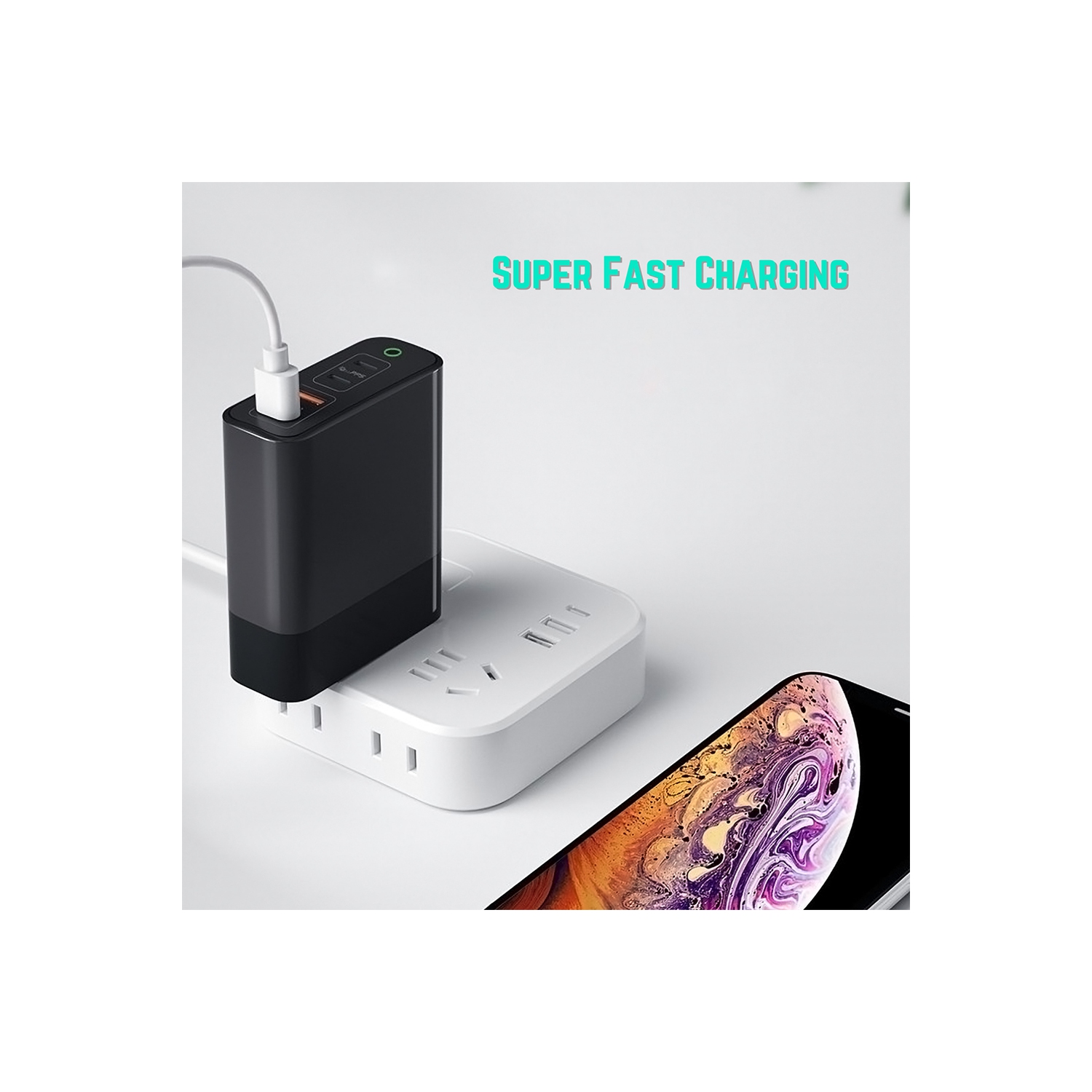 BATTPIT 150W USB C GAN Charger.-Max 100W Output, GaN Pro PD PPS QC22.5W Super Fast Charging Station 4 Ports - 2 USB-C + 2 USB Ports Laptop Power