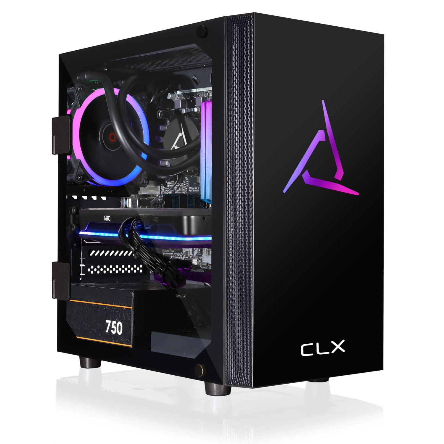 CLX SET Gaming Desktop - Liquid Cooled Intel Core i5 13600KF 3.5GHz 14-Core Processor, 16GB DDR4 Memory, Arc A770 8GB GDDR6 Graphics, 1TB SSD, WiFi, Windows 11 Home 64-bit