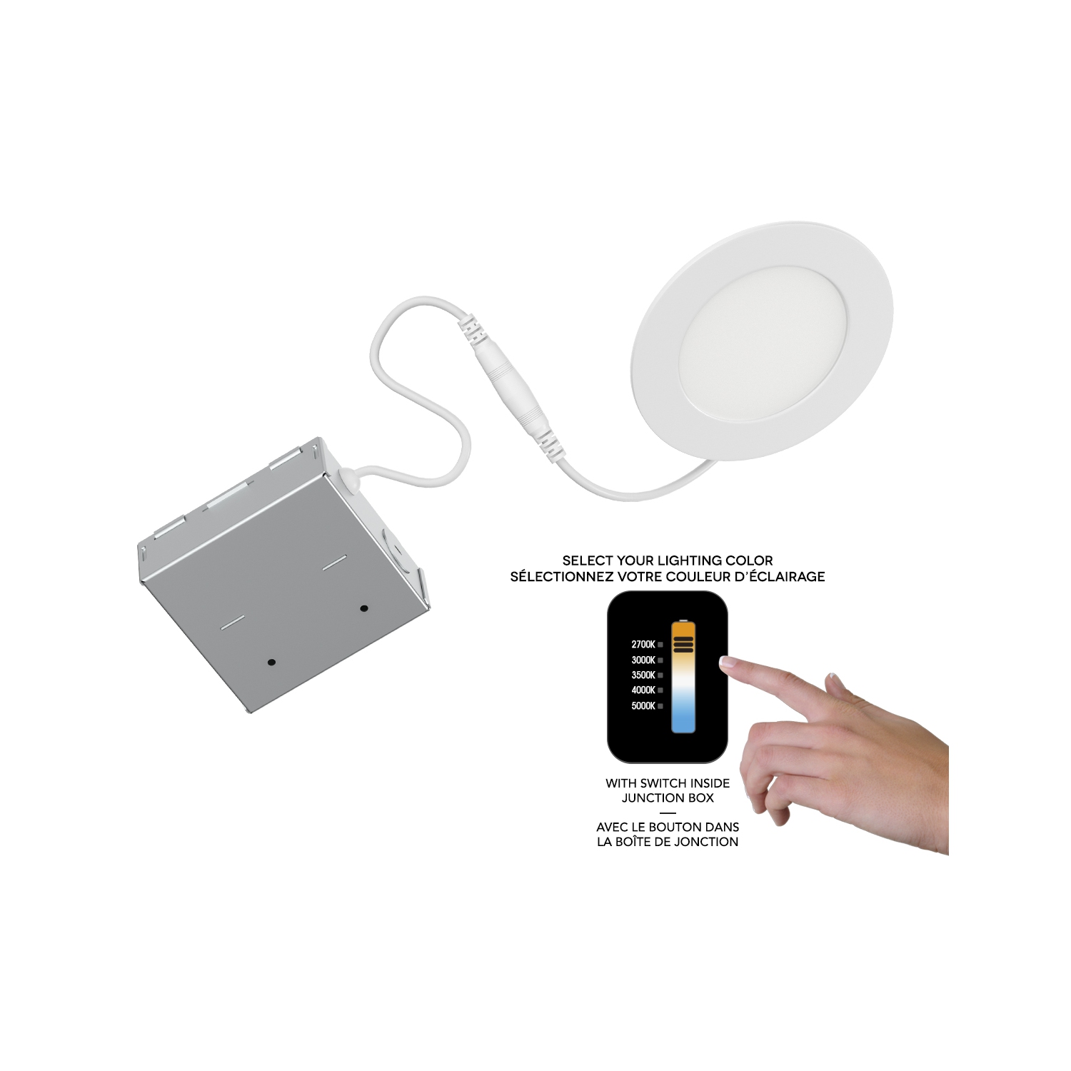 BAZZ 6 Pack 4-Inch LED White Select Recessed Light Fixtures, DISK5CCT4W6