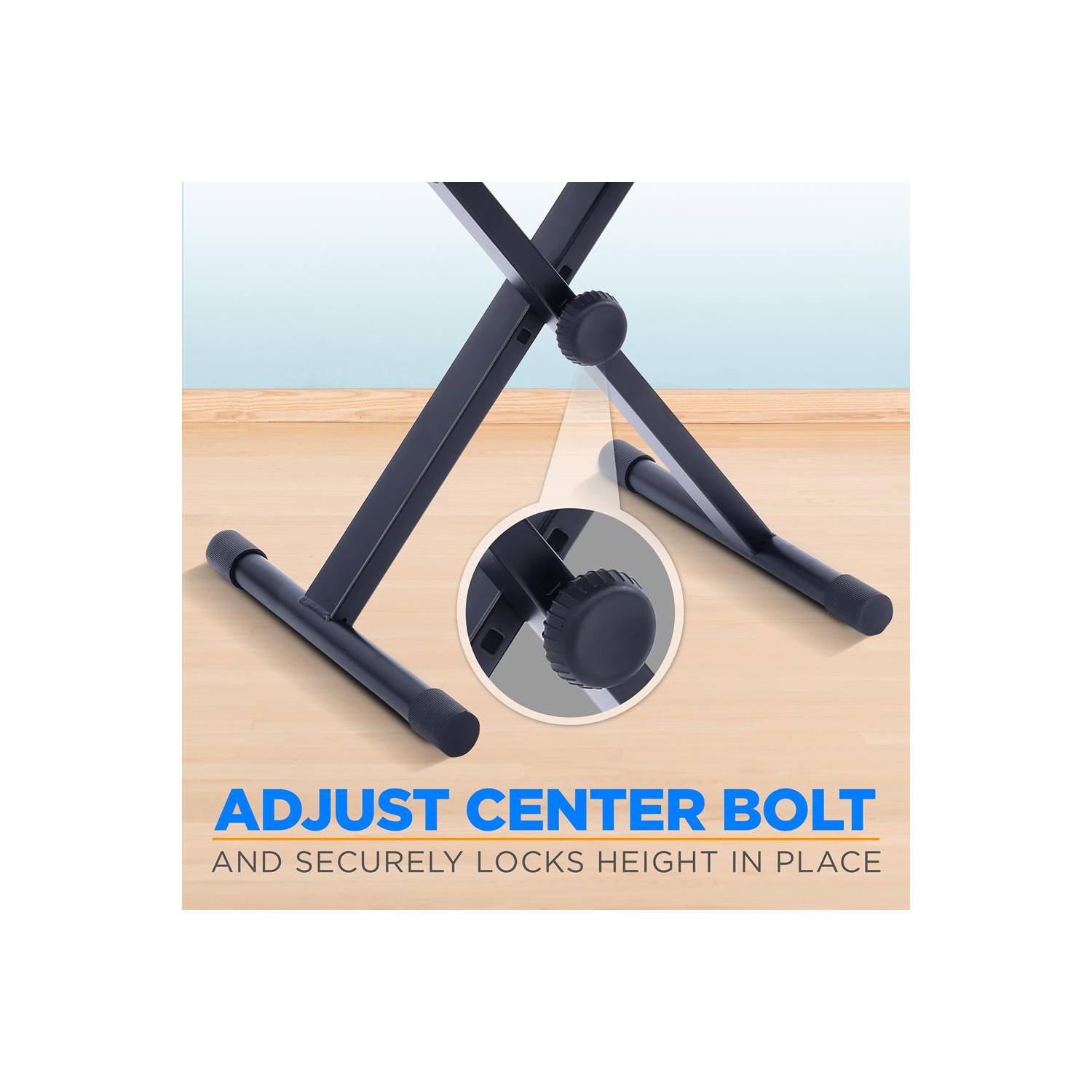 Pyle – Banc rembourré réglable en X avec trois trous sur chaque jambe, 4 pieds en caoutchouc antidérapants, conçus pour les utilisateurs et les