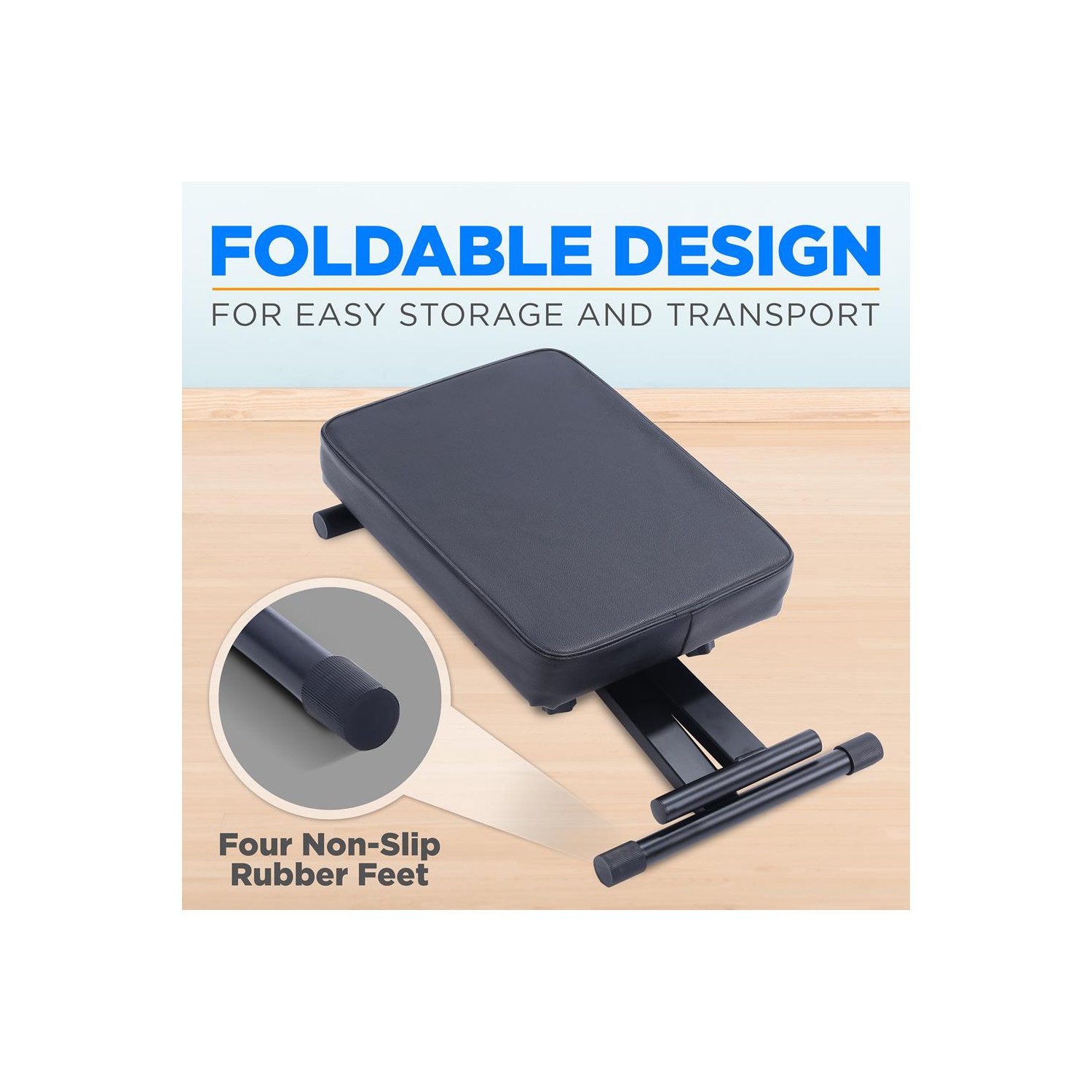 Pyle – Banc rembourré réglable en X avec trois trous sur chaque jambe, 4 pieds en caoutchouc antidérapants, conçus pour les utilisateurs et les