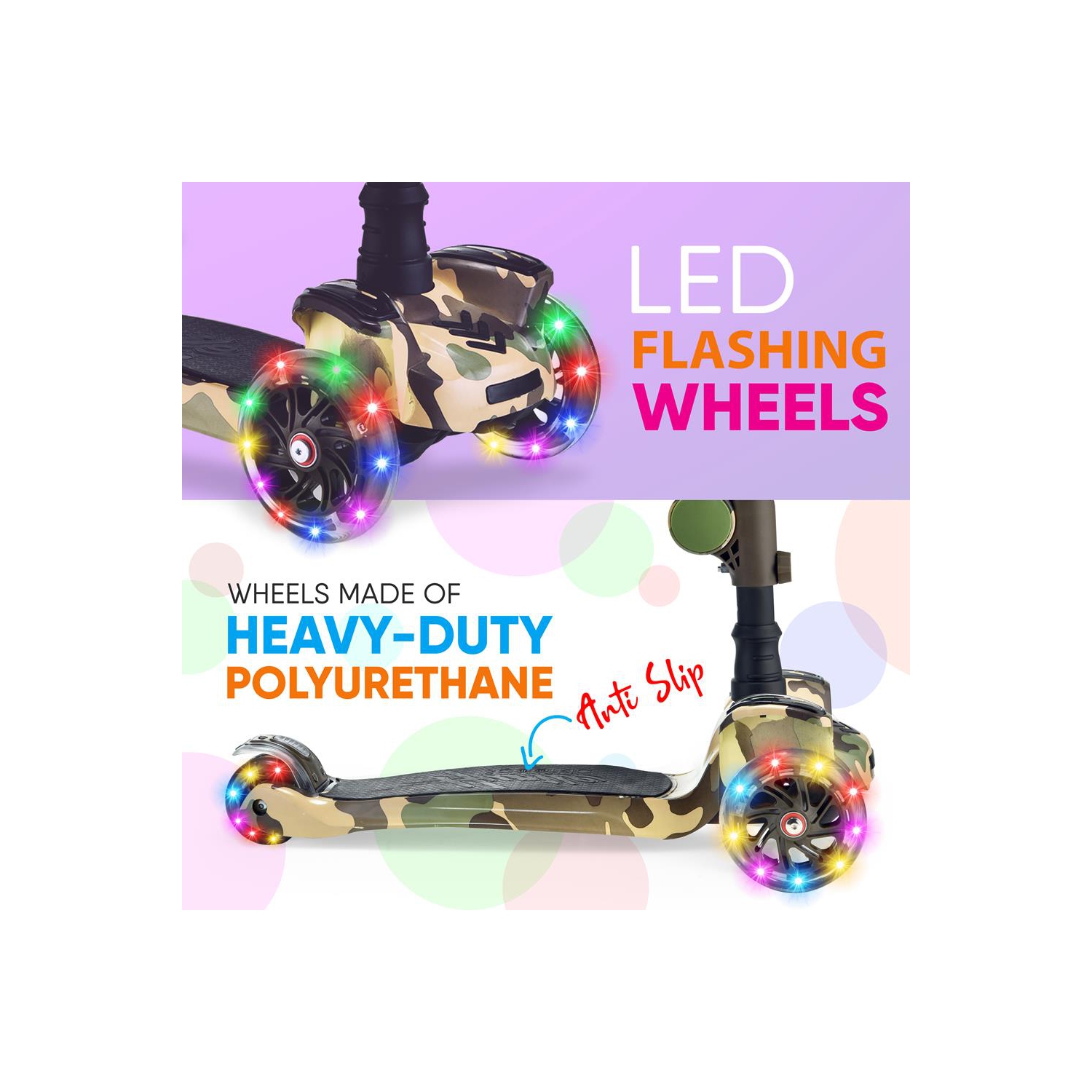 Trottinette à roulettes pour enfants Hurtle 3 - tout-petits assis/debout 2-en-1 - trottinettes avec siège rabattable