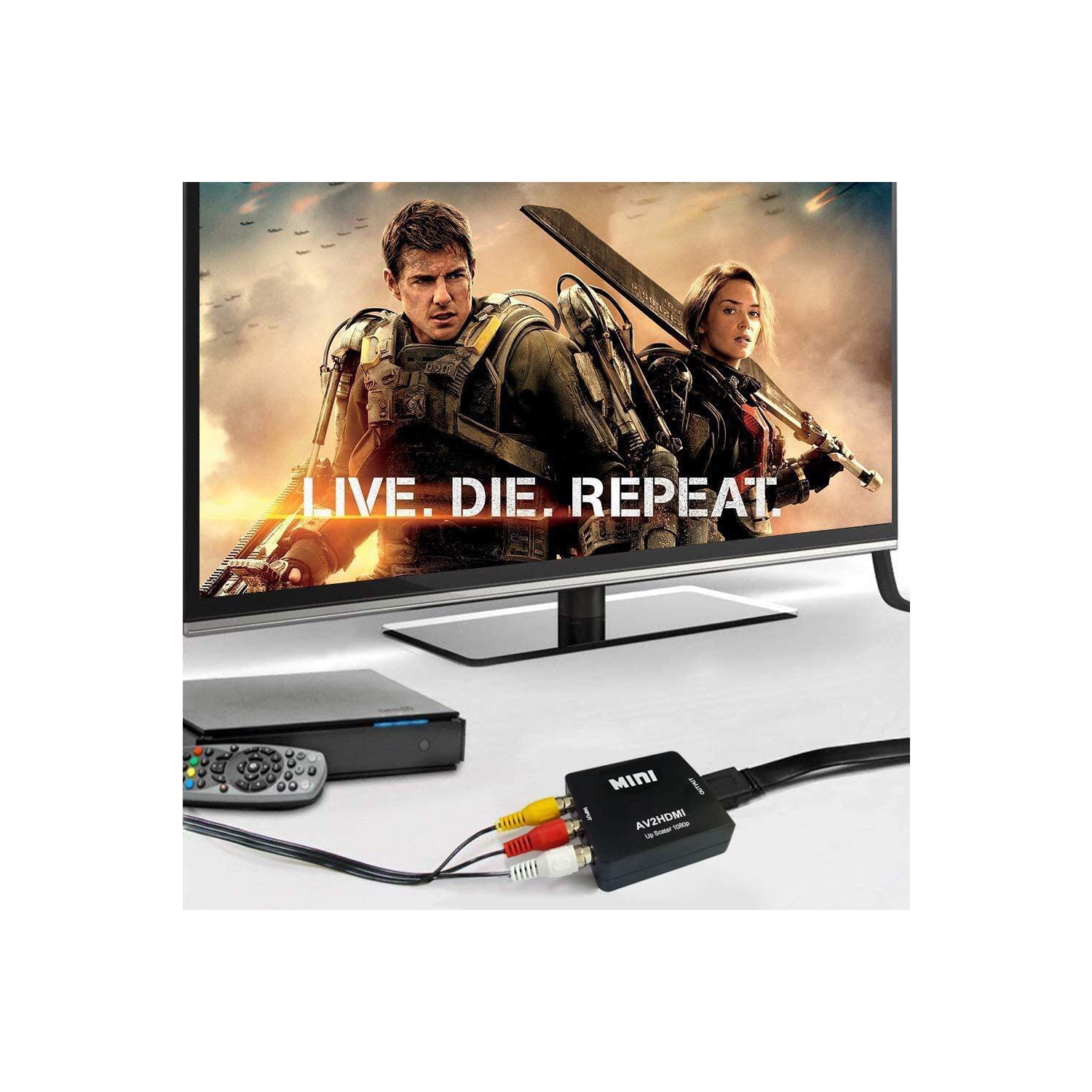 Adaptateur convertisseur RCA à HDMI, adaptateur mini AV2HDMI composite audio vidéo CVBS AV à HDMI RCA de 1080p prenant en charge PAL/NTSC pour