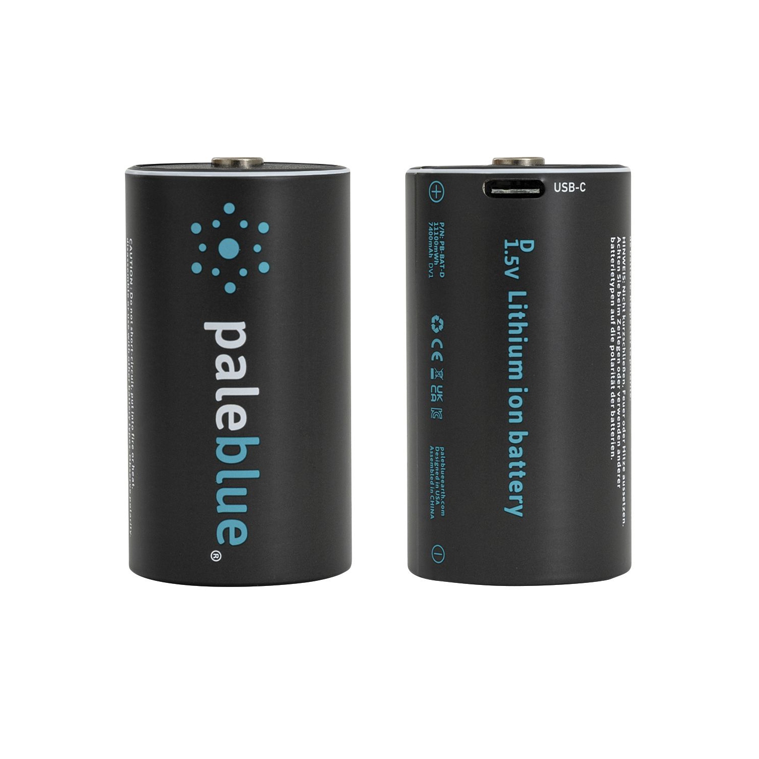 (2) piles intelligentes rechargeables USB D avec câble de chargement 2-en-1