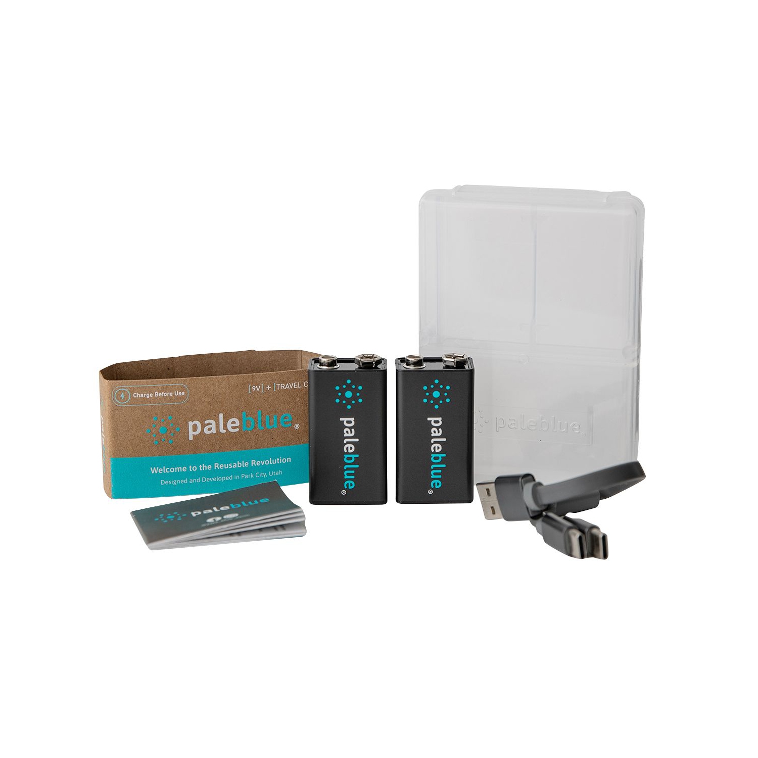 (2) batteries intelligentes rechargeables par USB de 9&nbsp;V avec câble de chargement 2-en-1