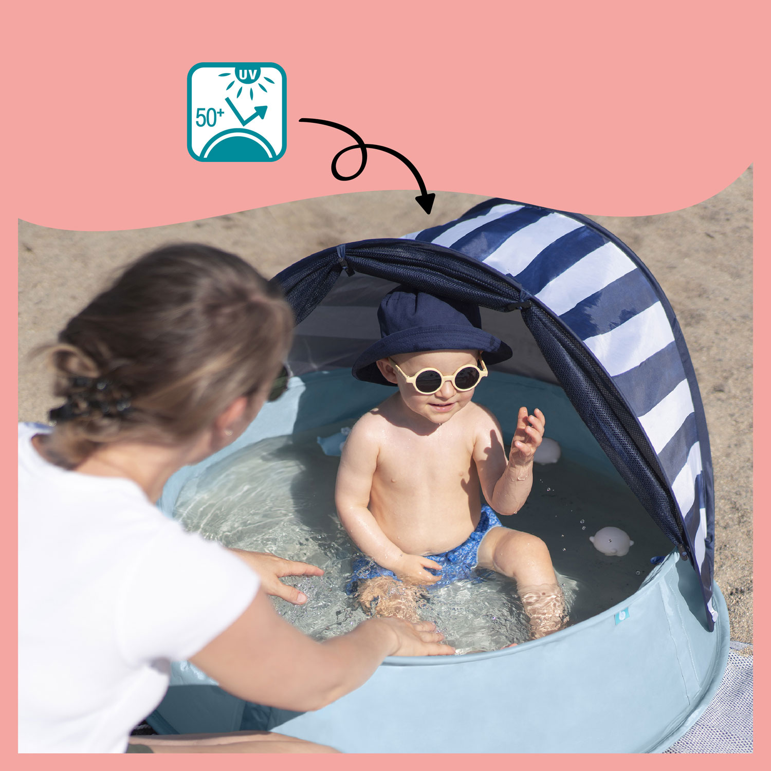Babymoov Aquani Anti-UV Travel Play Tent & Pool - Marine