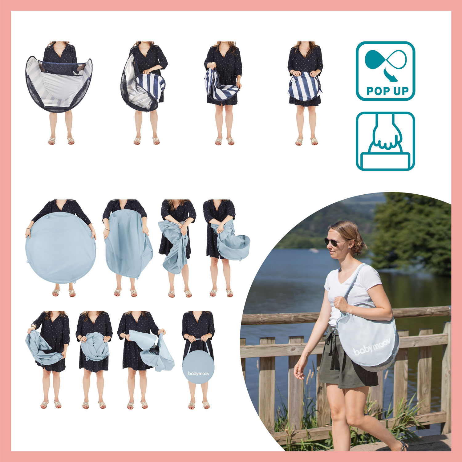 Babymoov Aquani Anti-UV Travel Play Tent & Pool - Marine