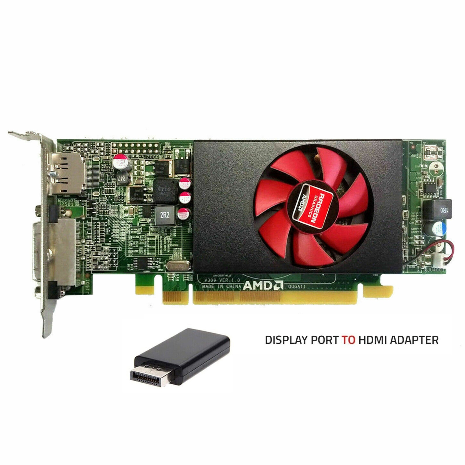 Remis à neuf – Carte graphique haute performance Radeon R5 240 1GB d’AMD, PCIe 3,0, carte graphique à profil bas, DVI, port d’affichage, y compris