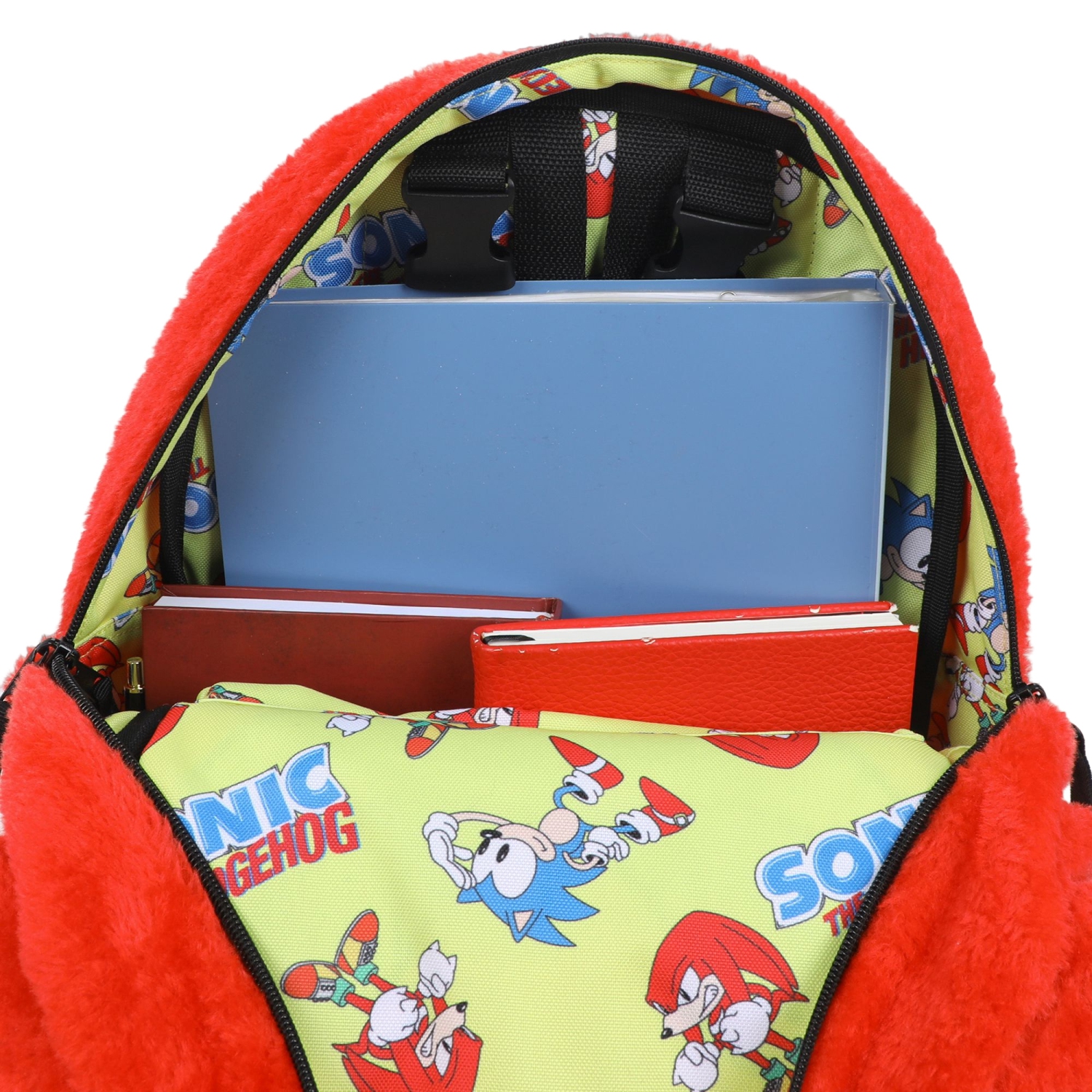 Sonic the Hedgehog Knuckles Reversible 16" Plush Backpack with Quills