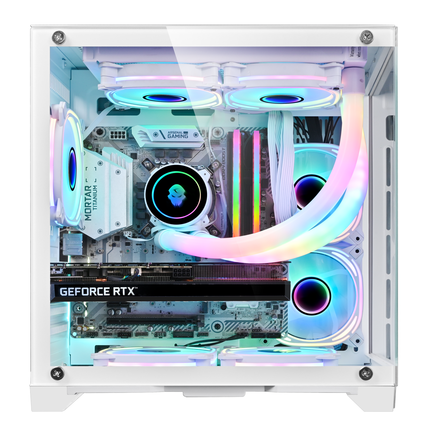Boîtier d'ordinateur en verre trempé avec 5 ventilateurs RVBA Micro-ATX/Mini-ITX de WJ