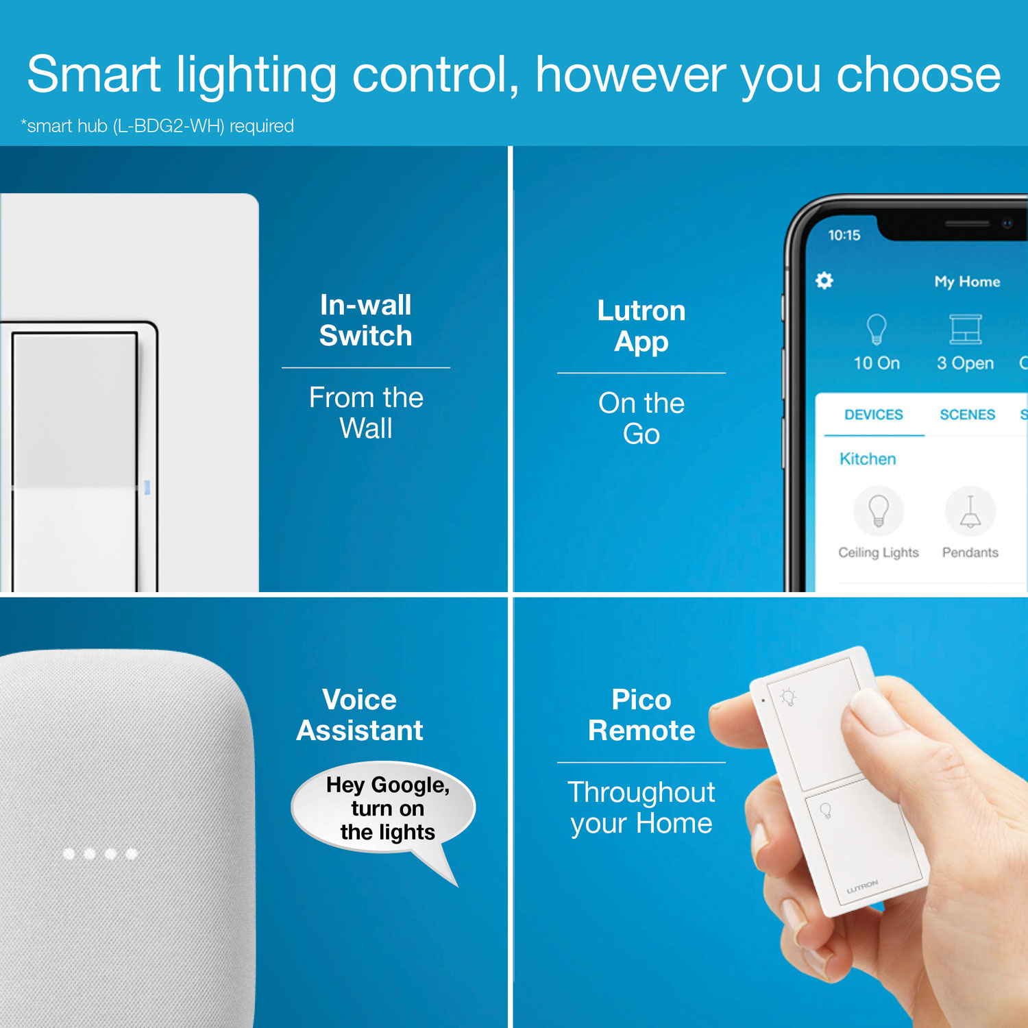 Lutron Claro Smart Switch for Caseta Smart Lighting