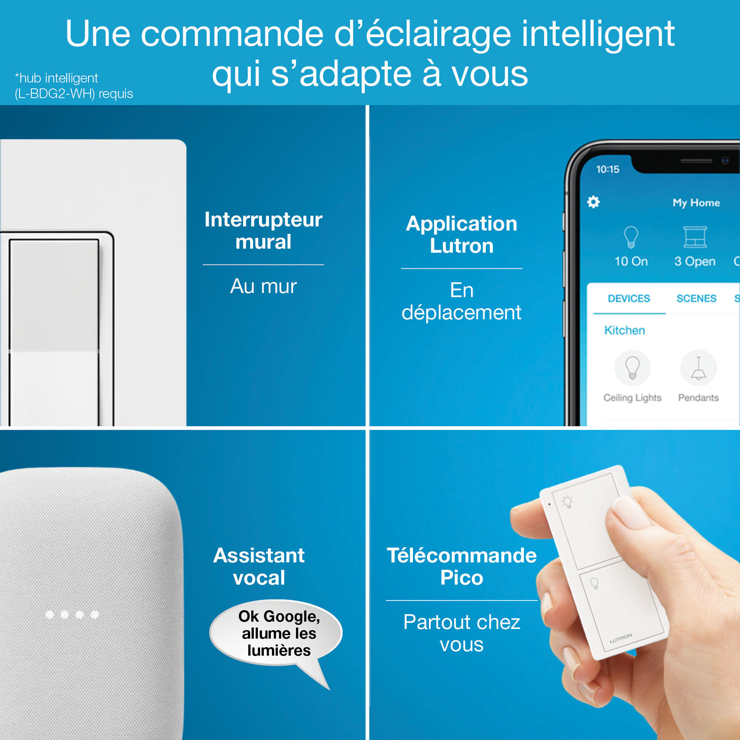 Lutron Claro Smart Switch for Caseta Smart Lighting