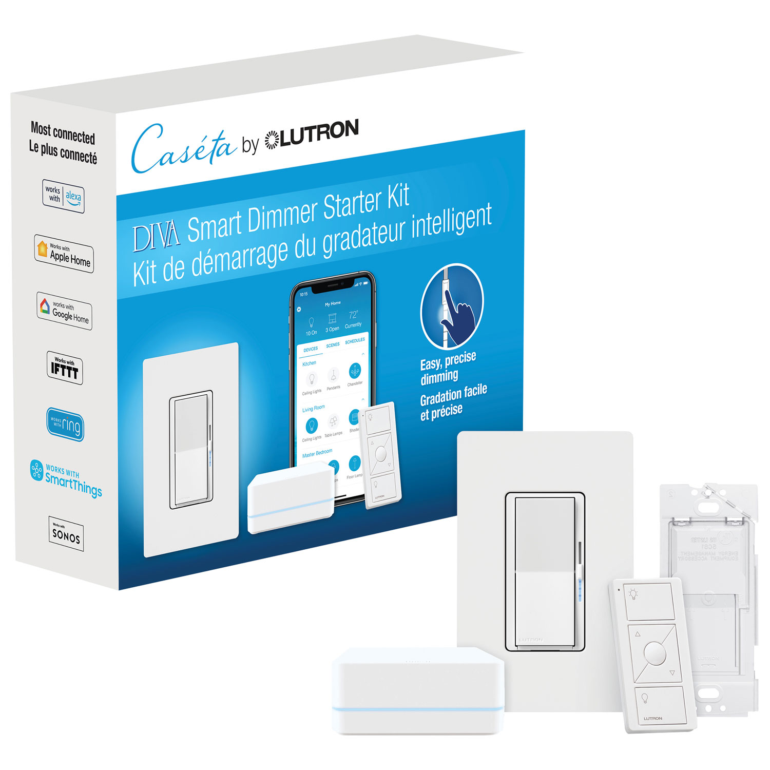 Lutron Diva Smart Dimmer Starter Kit for Caseta Smart Lighting